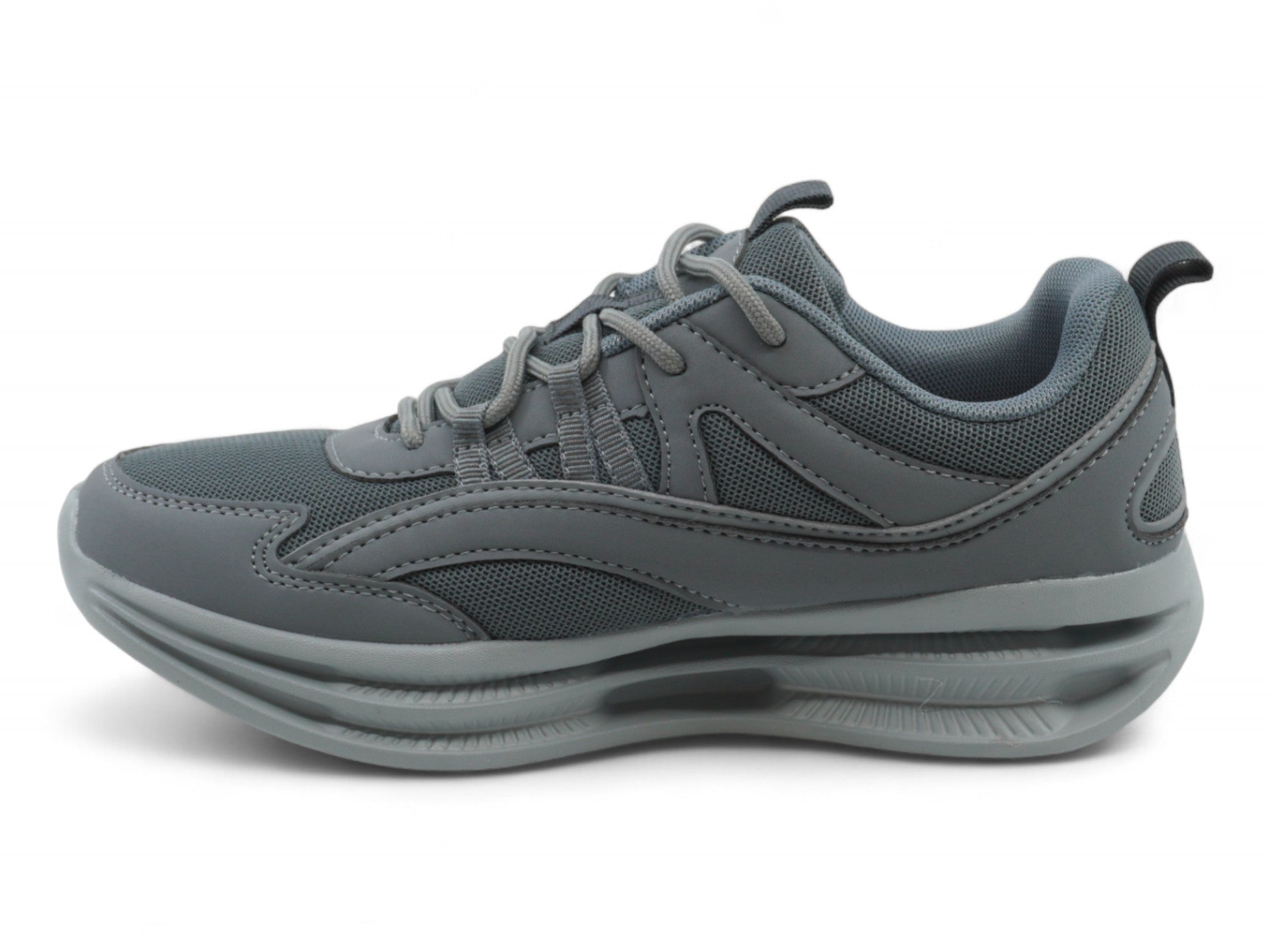 Women's Gray Vegan Leather Athletic Sneaker