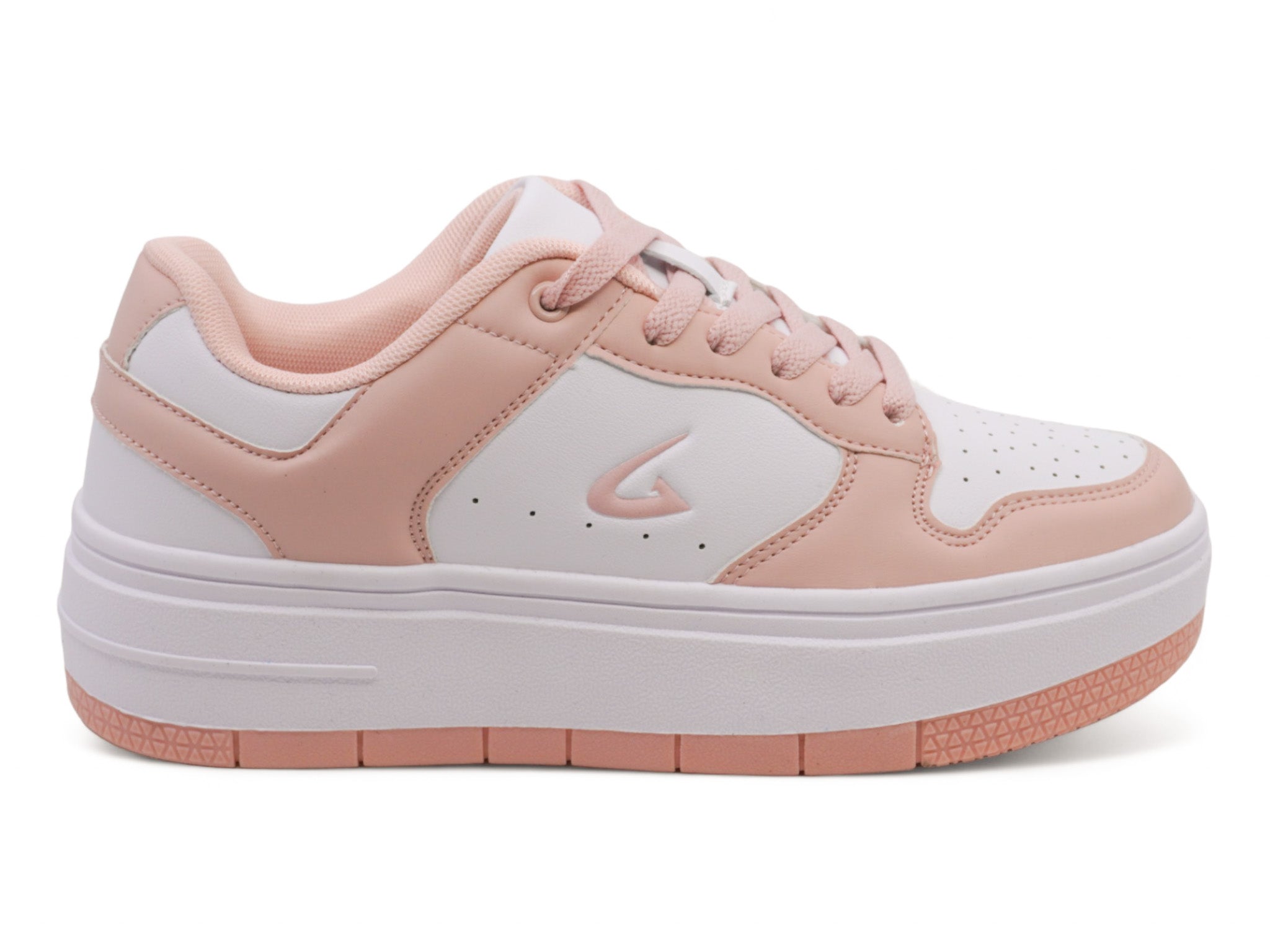 Women's Pink & White Platform Court Sneaker