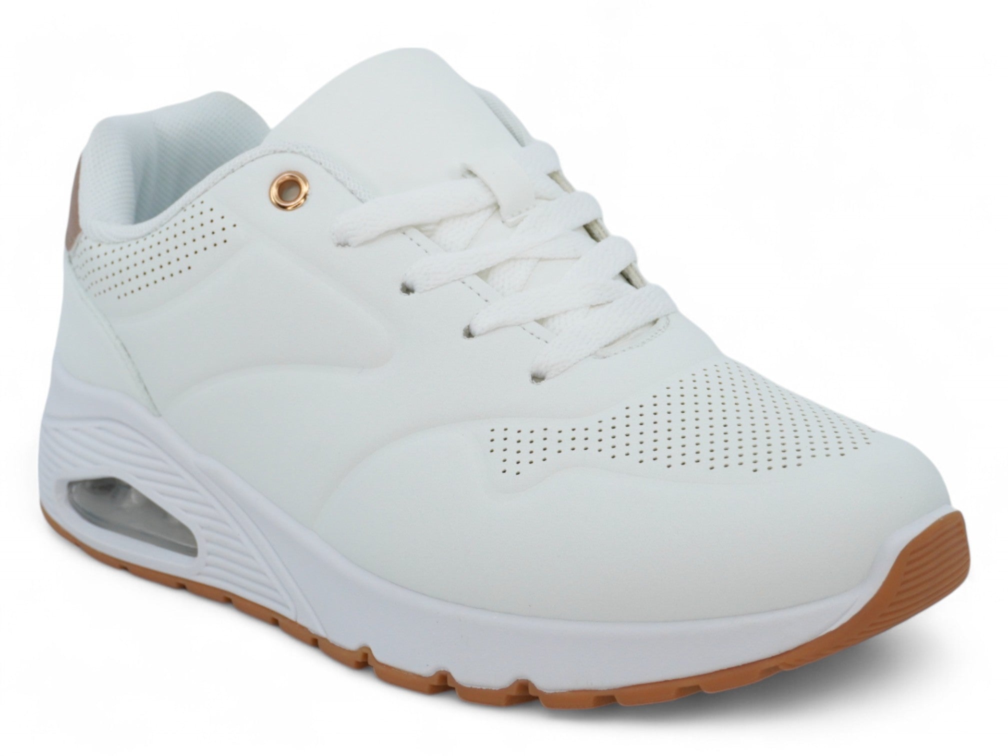 Women's White Vegan Leather Bubble Sneaker