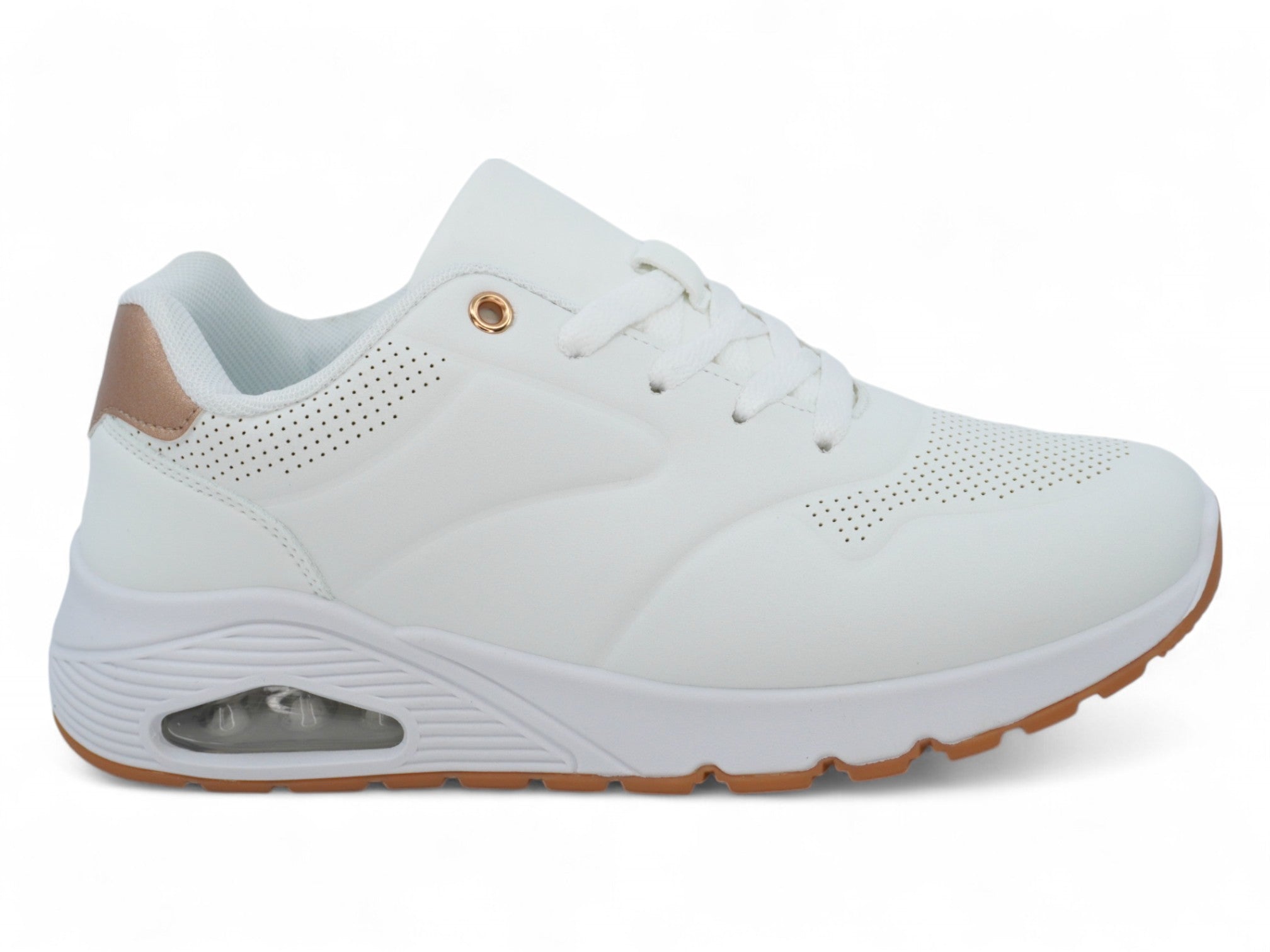 Women's White Vegan Leather Bubble Sneaker