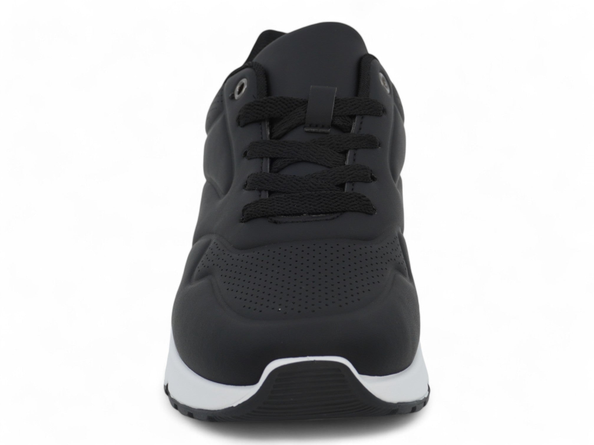 Women's Black Vegan Leather Bubble Sneaker