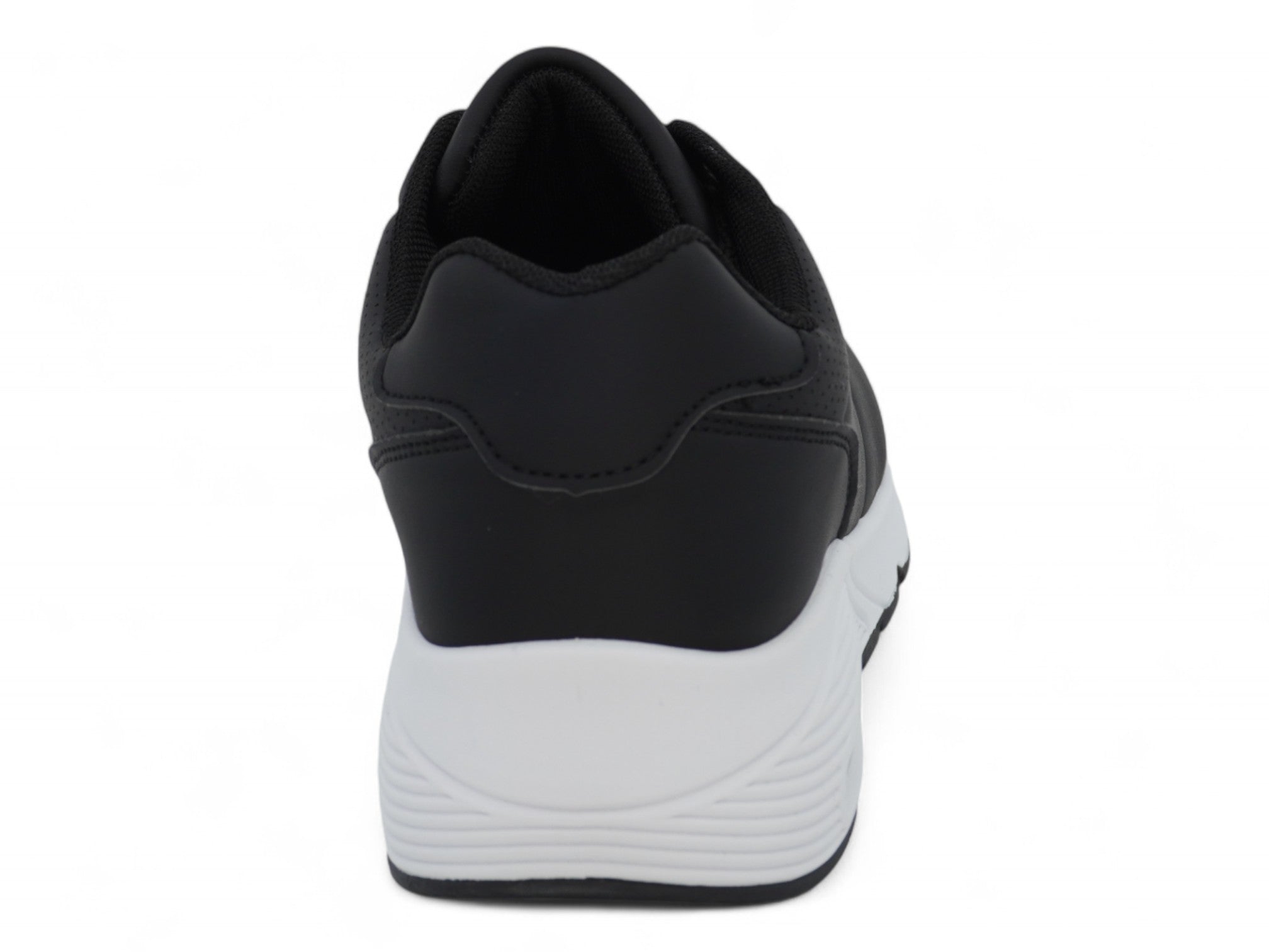 Women's Black Vegan Leather Bubble Sneaker