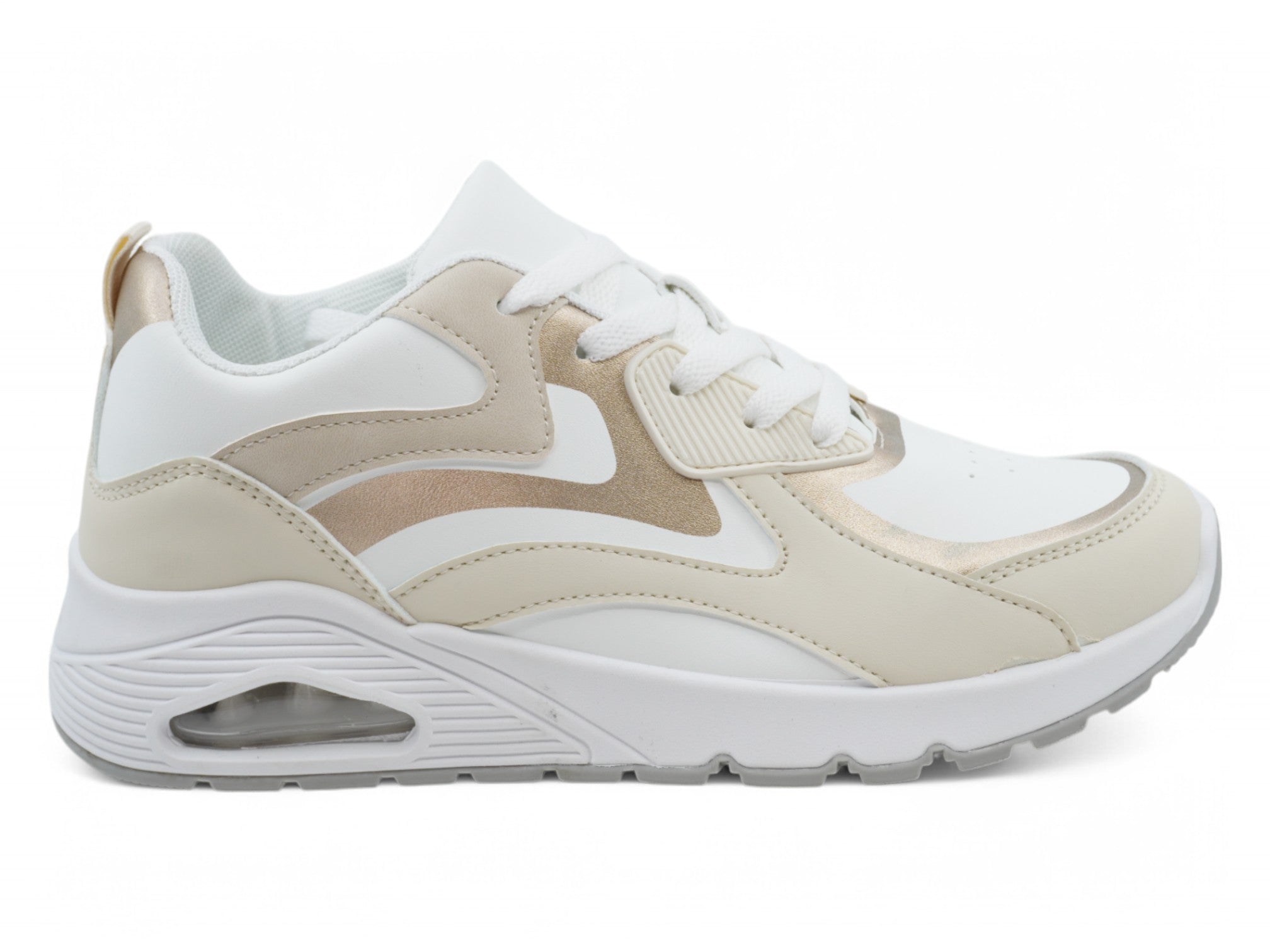 Women's Beige & Gold Bubble Athletic Sneaker