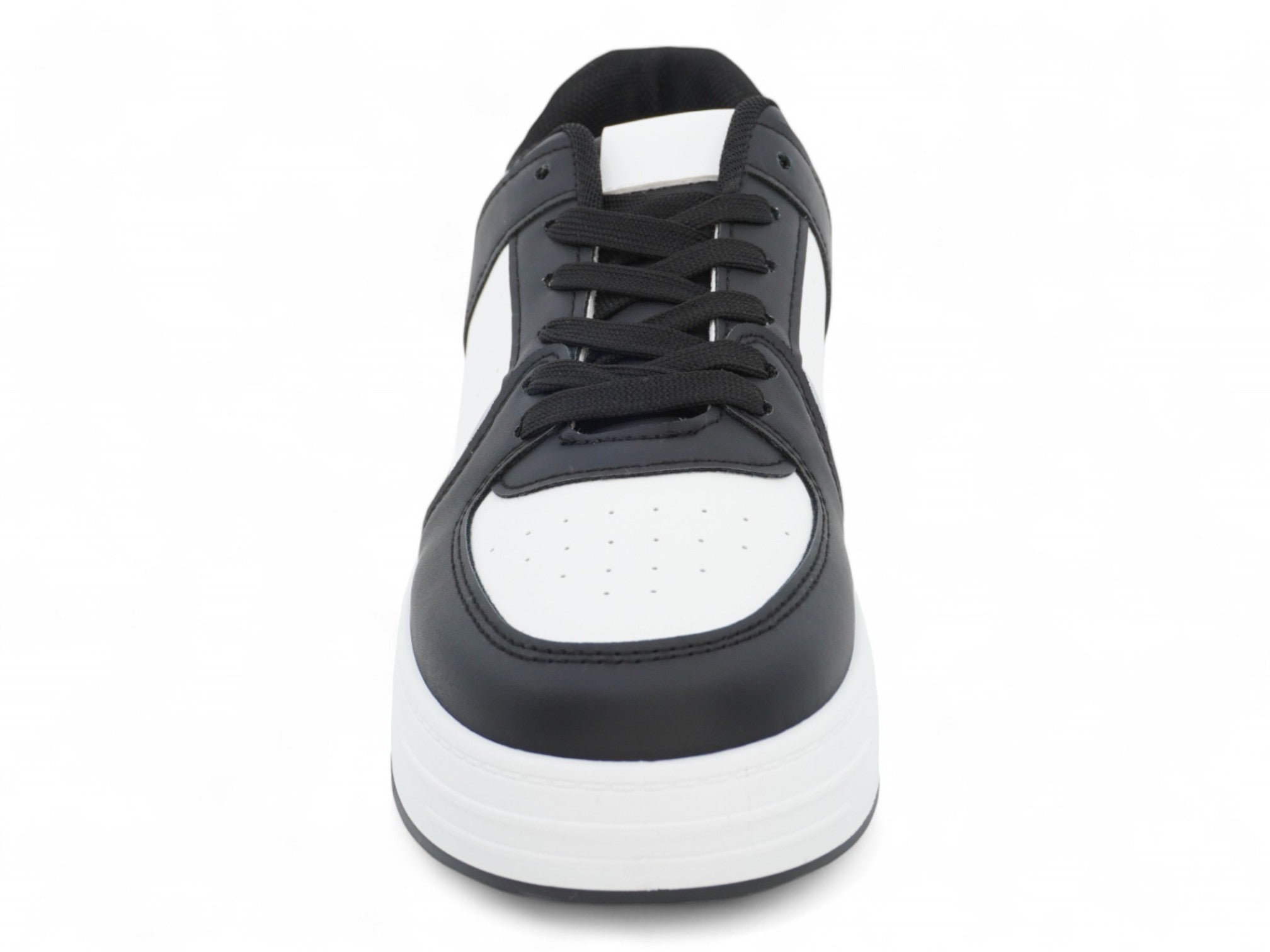 Women's Black & White Court Side Platform Sneaker