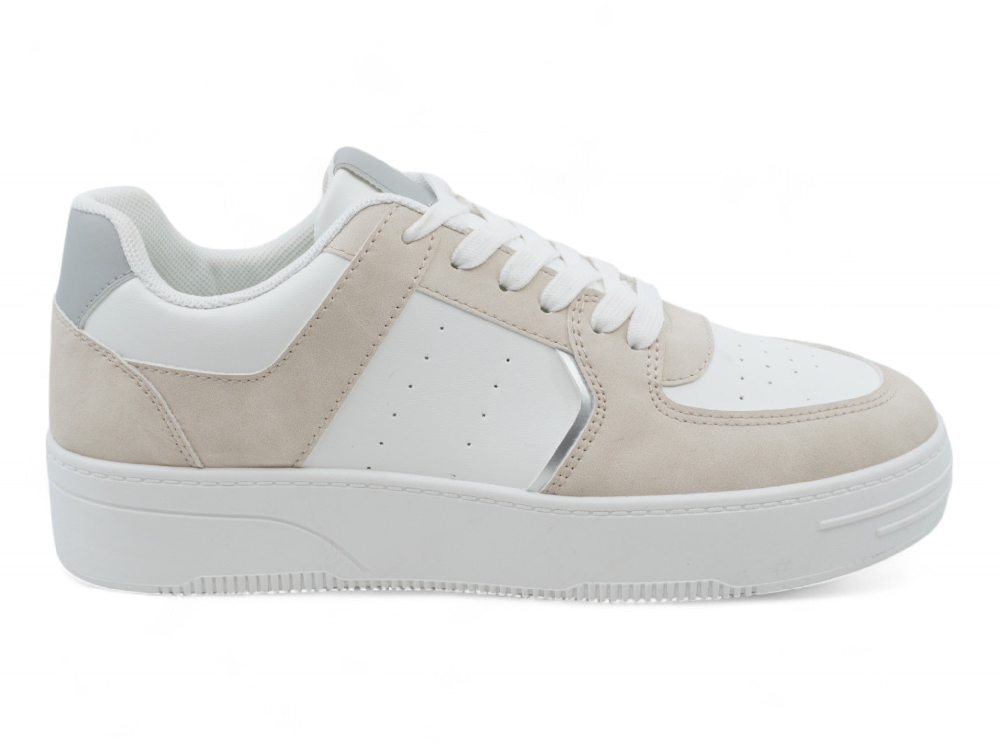 Women's Gray & Beige Court Side Sneaker