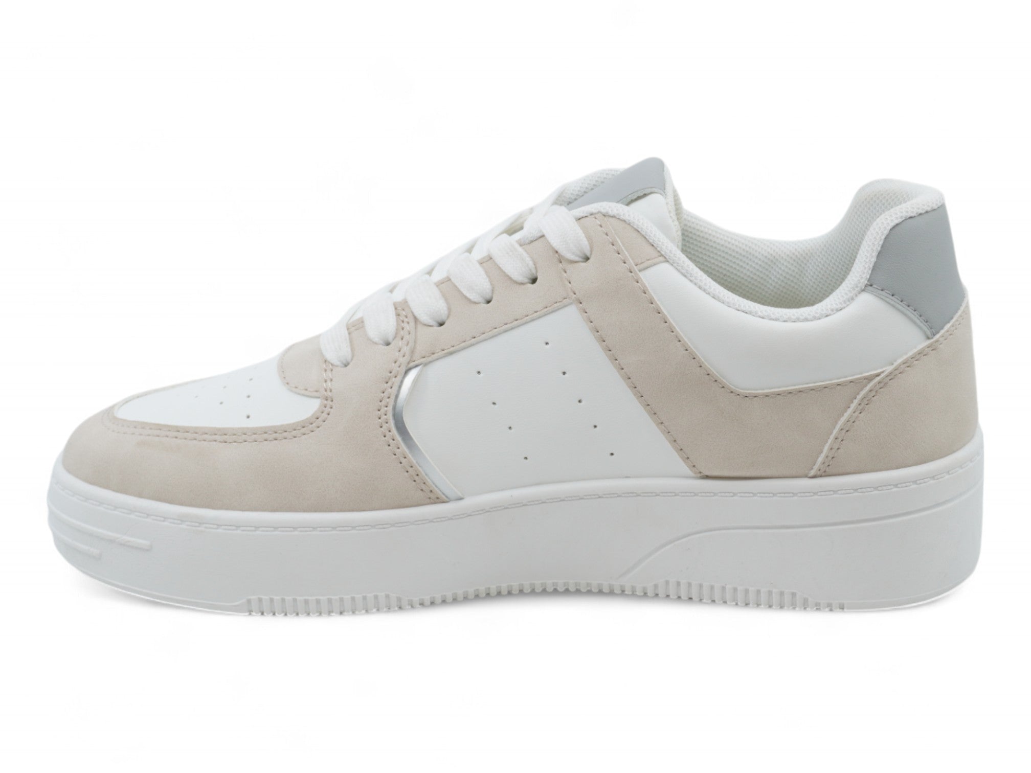 Women's Gray & Beige Court Side Sneaker