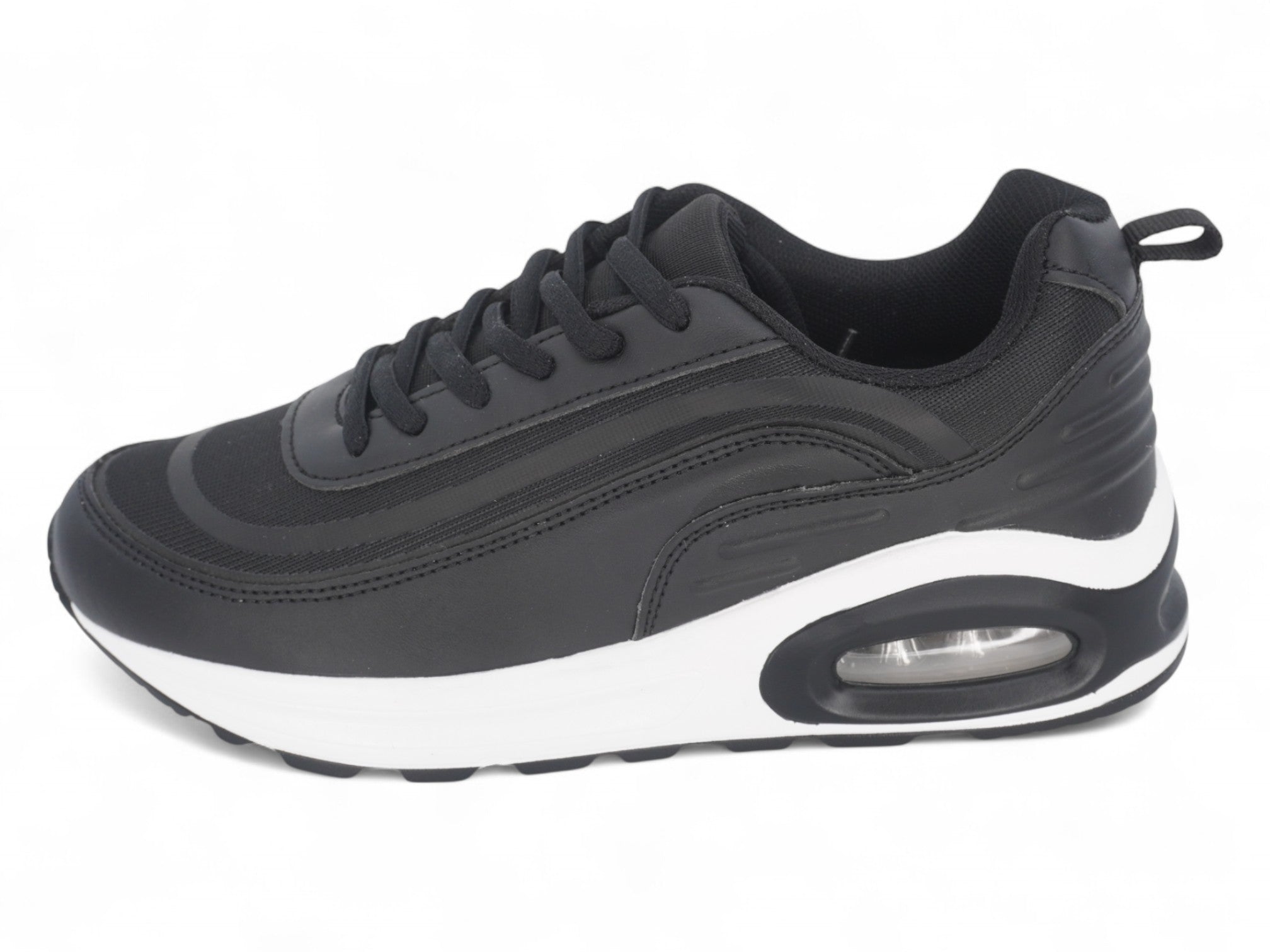 Women's Black & White Bubble Athletic Sneaker