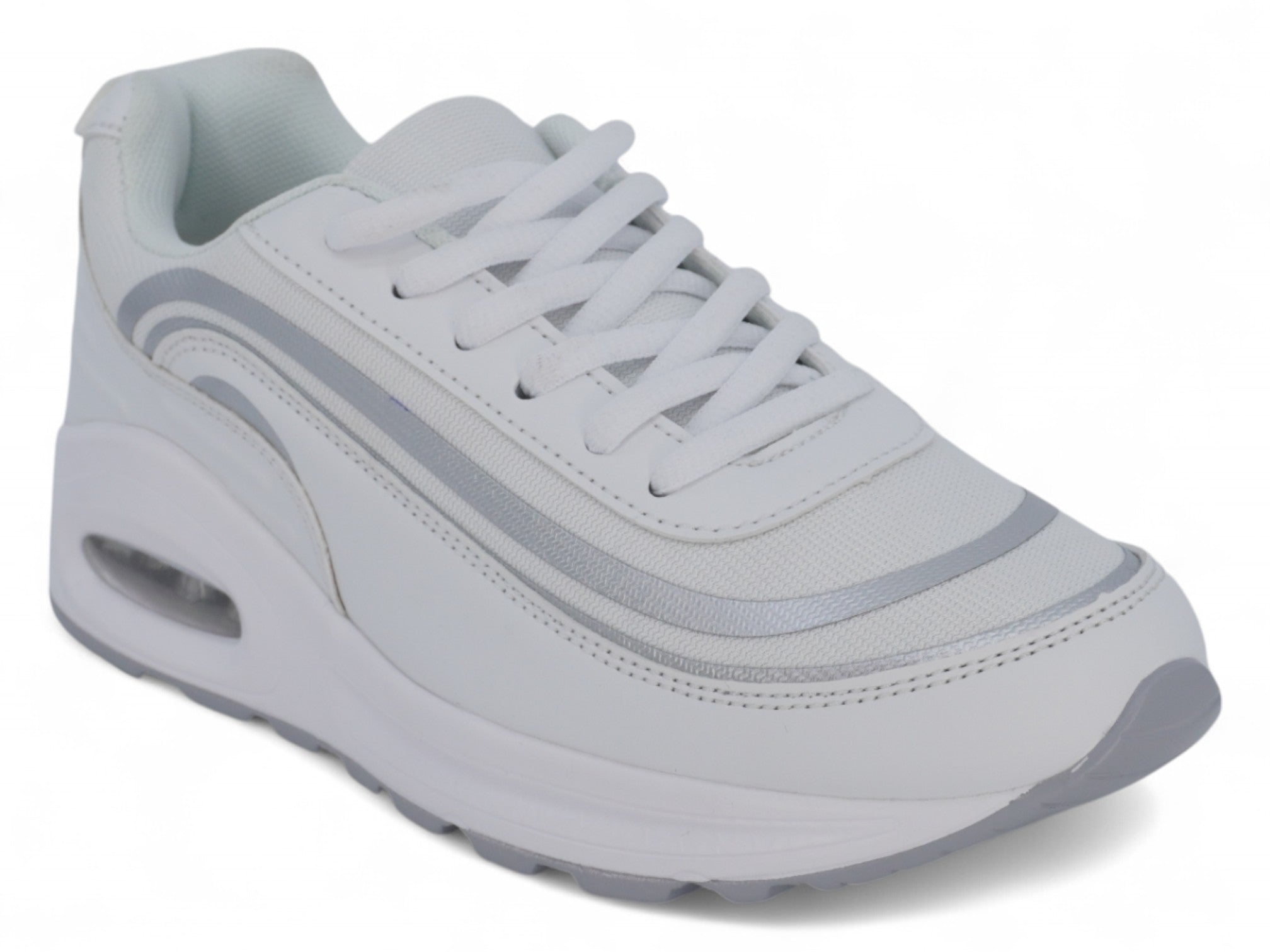 Women's White & Gray Bubble Athletic Sneaker