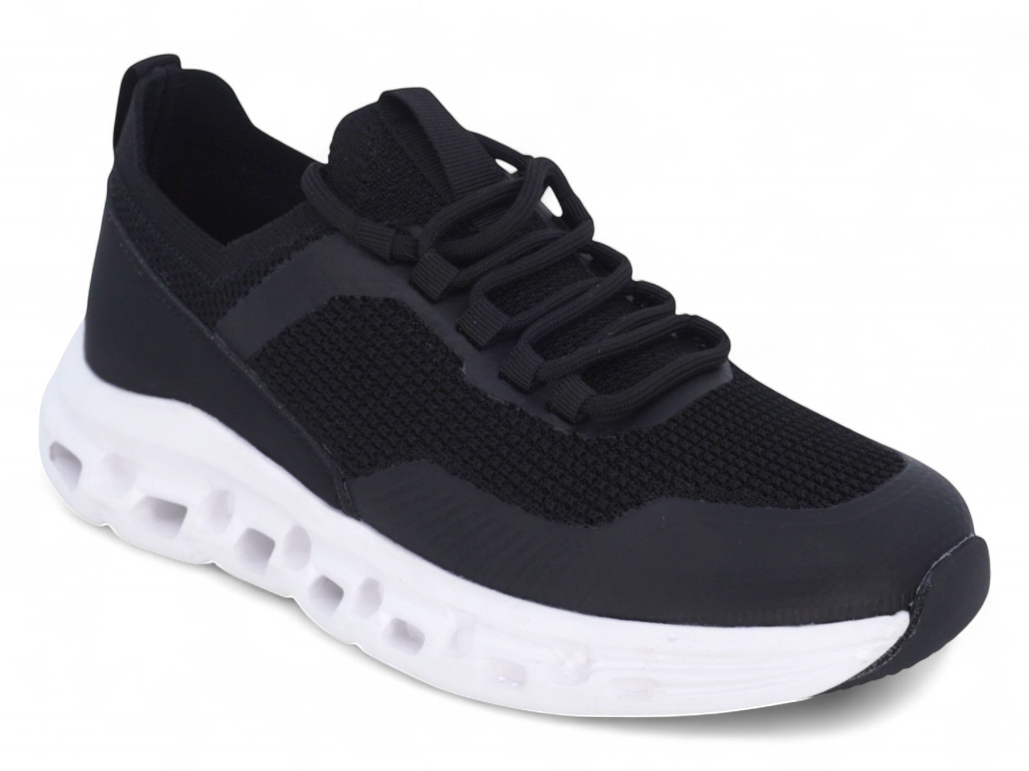 Women's Black Low Cut Fly Knit Sneaker