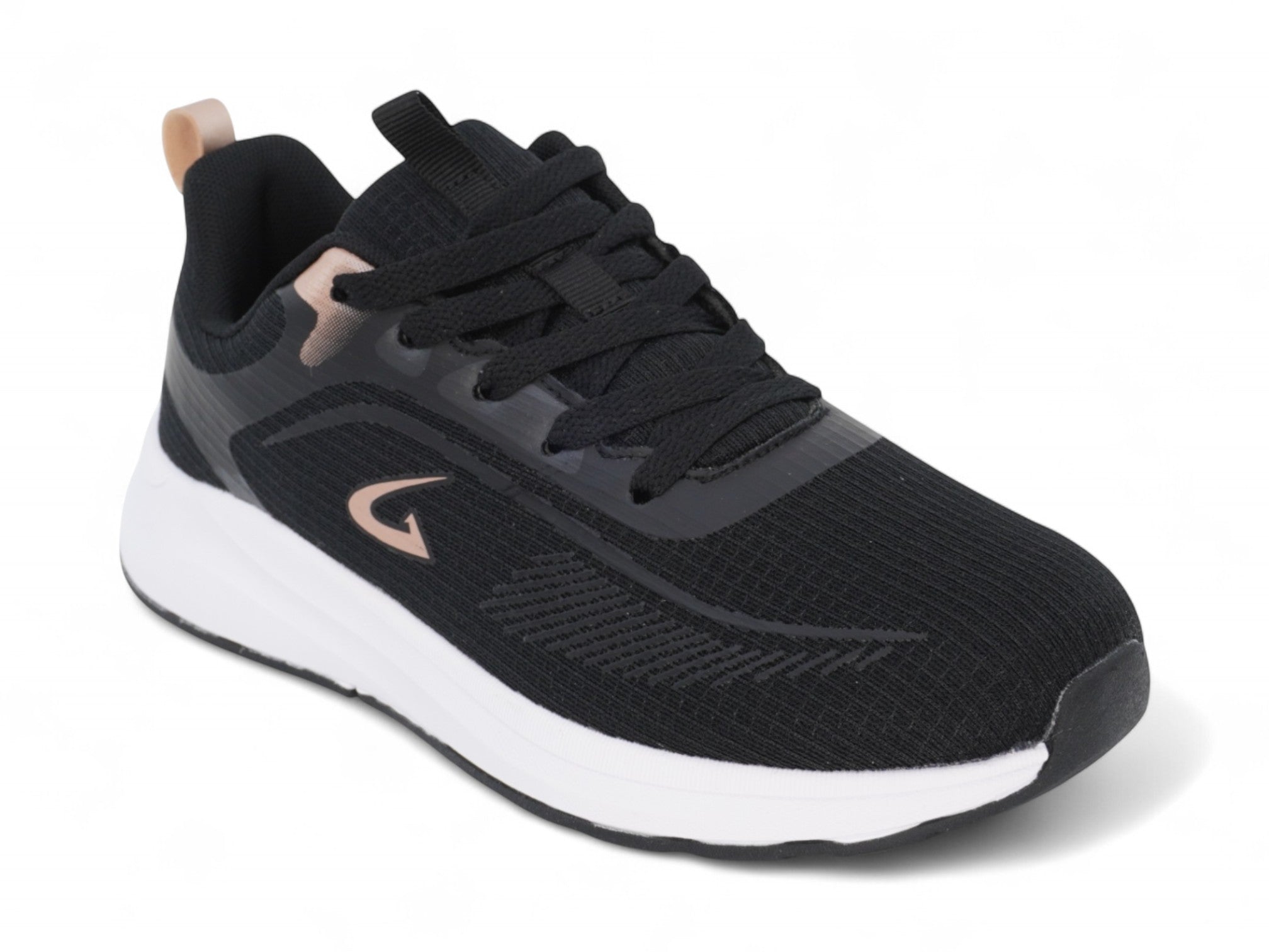 Women's Black & Rose Gold Mesh Sneaker