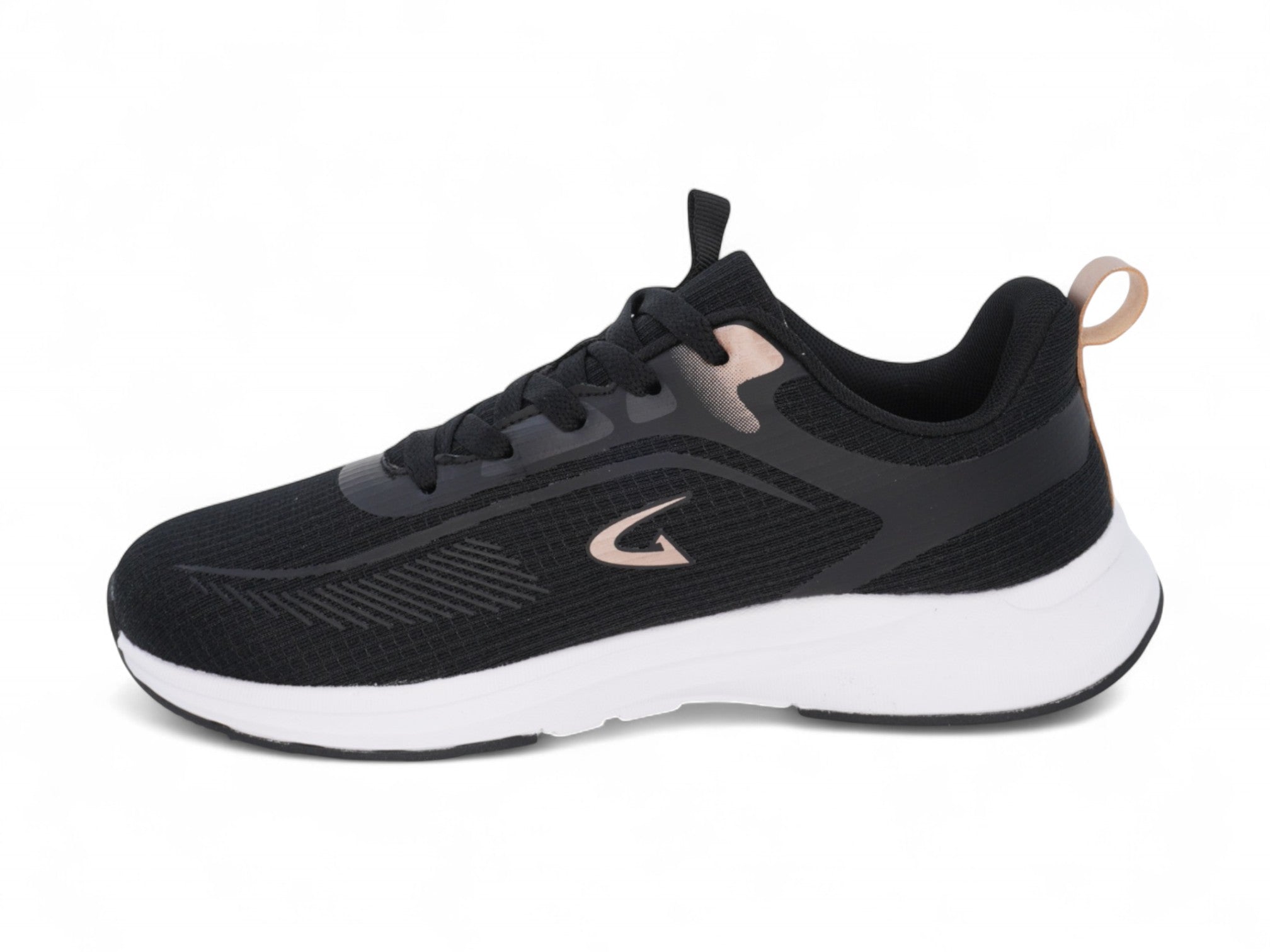 Women's Black & Rose Gold Mesh Sneaker