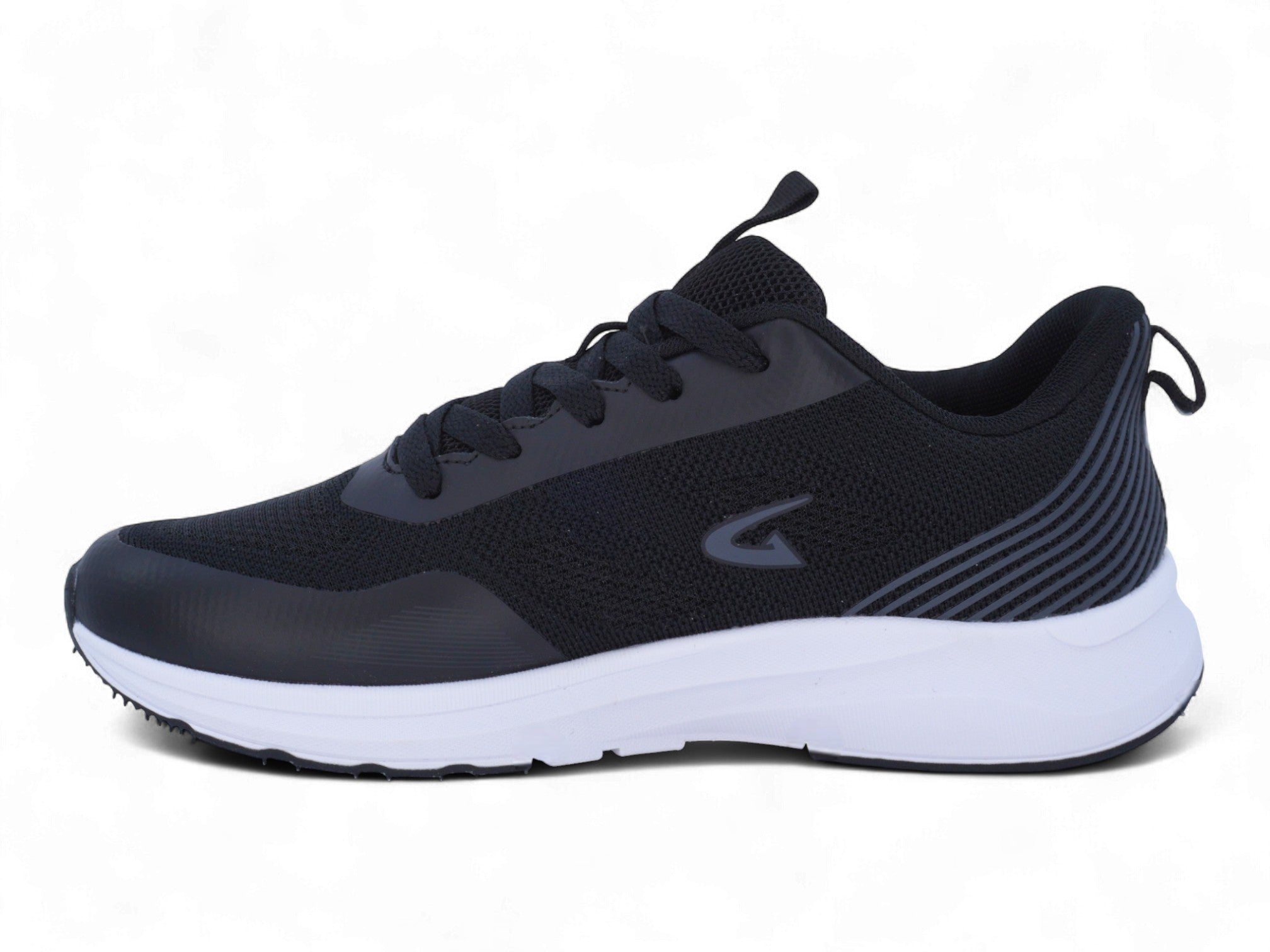 Women's Black & White Stripped Athletic Sneaker