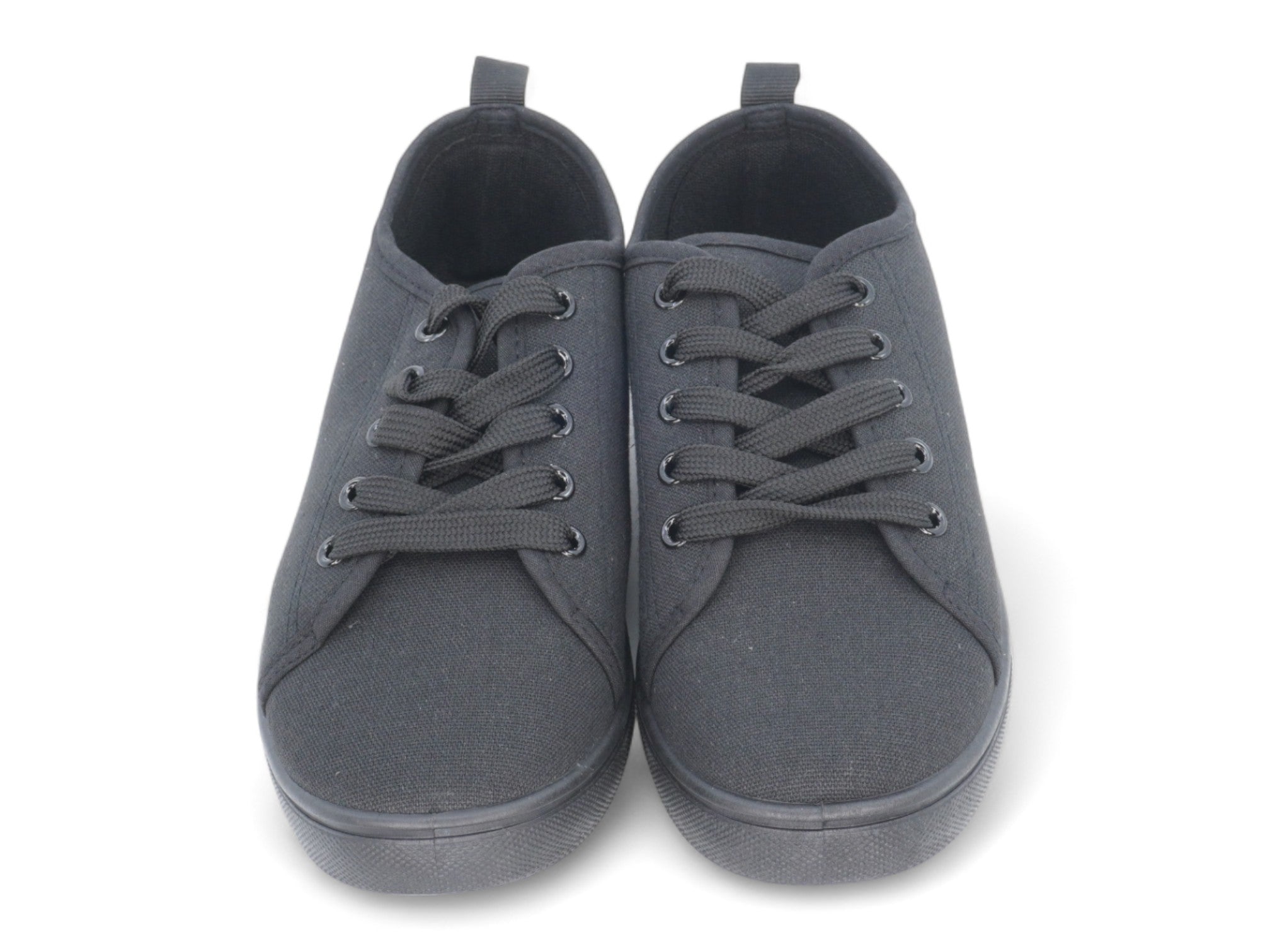 Women's Black Lace Up Canvas Sneaker