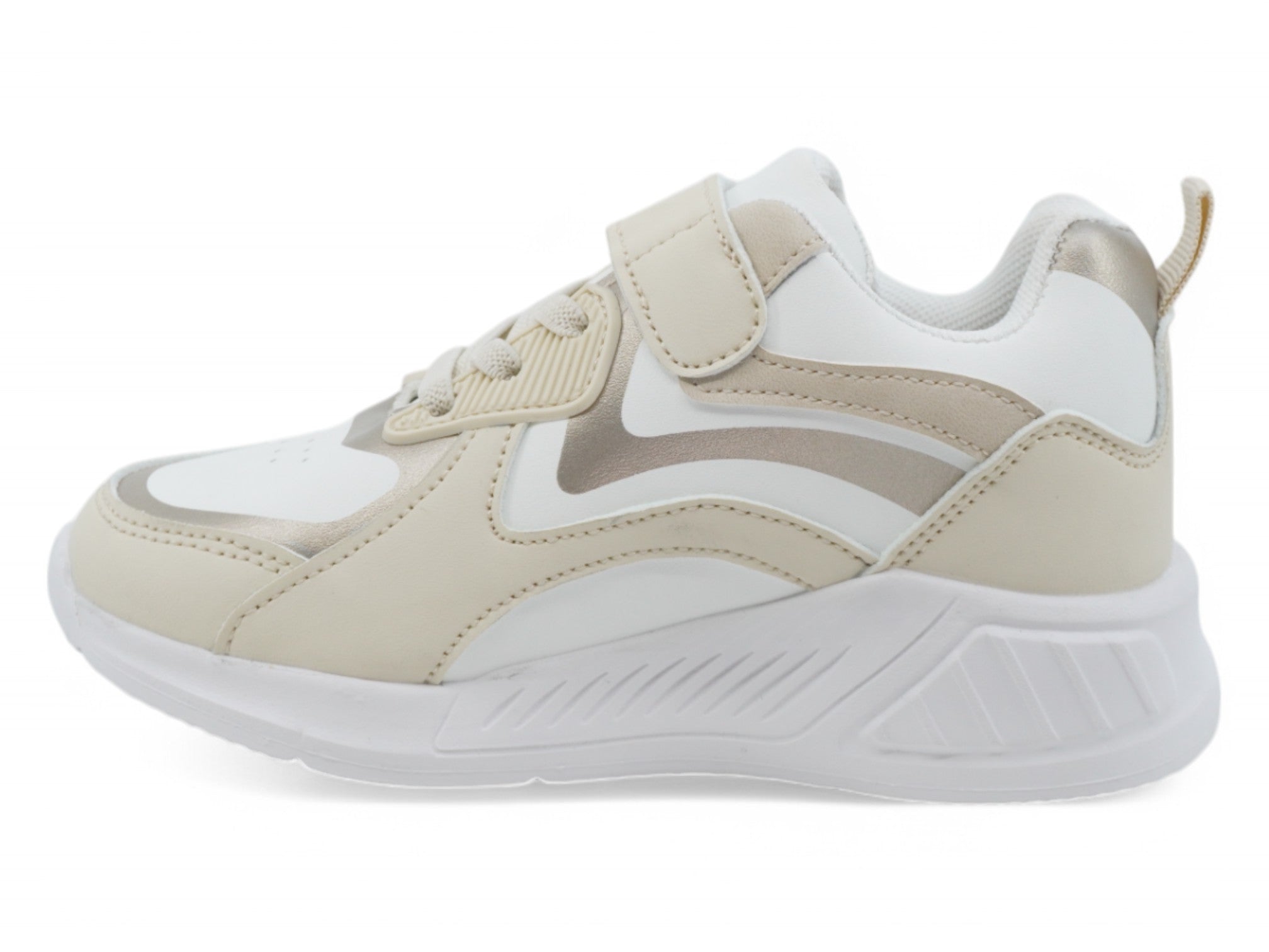 Toddler White & Gold Bubble Sneaker