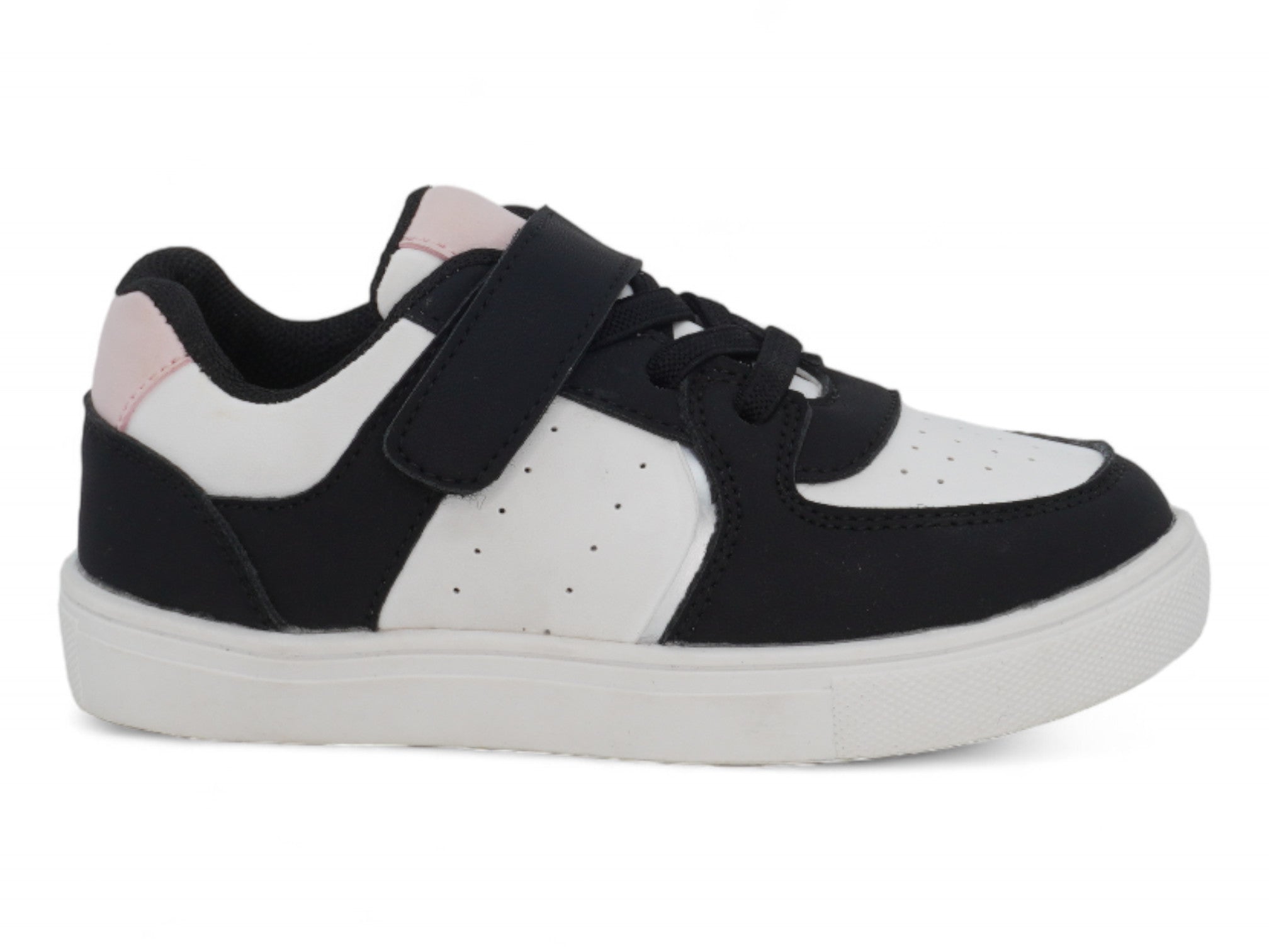 Toddler Black & Pink Laceup Sneaker