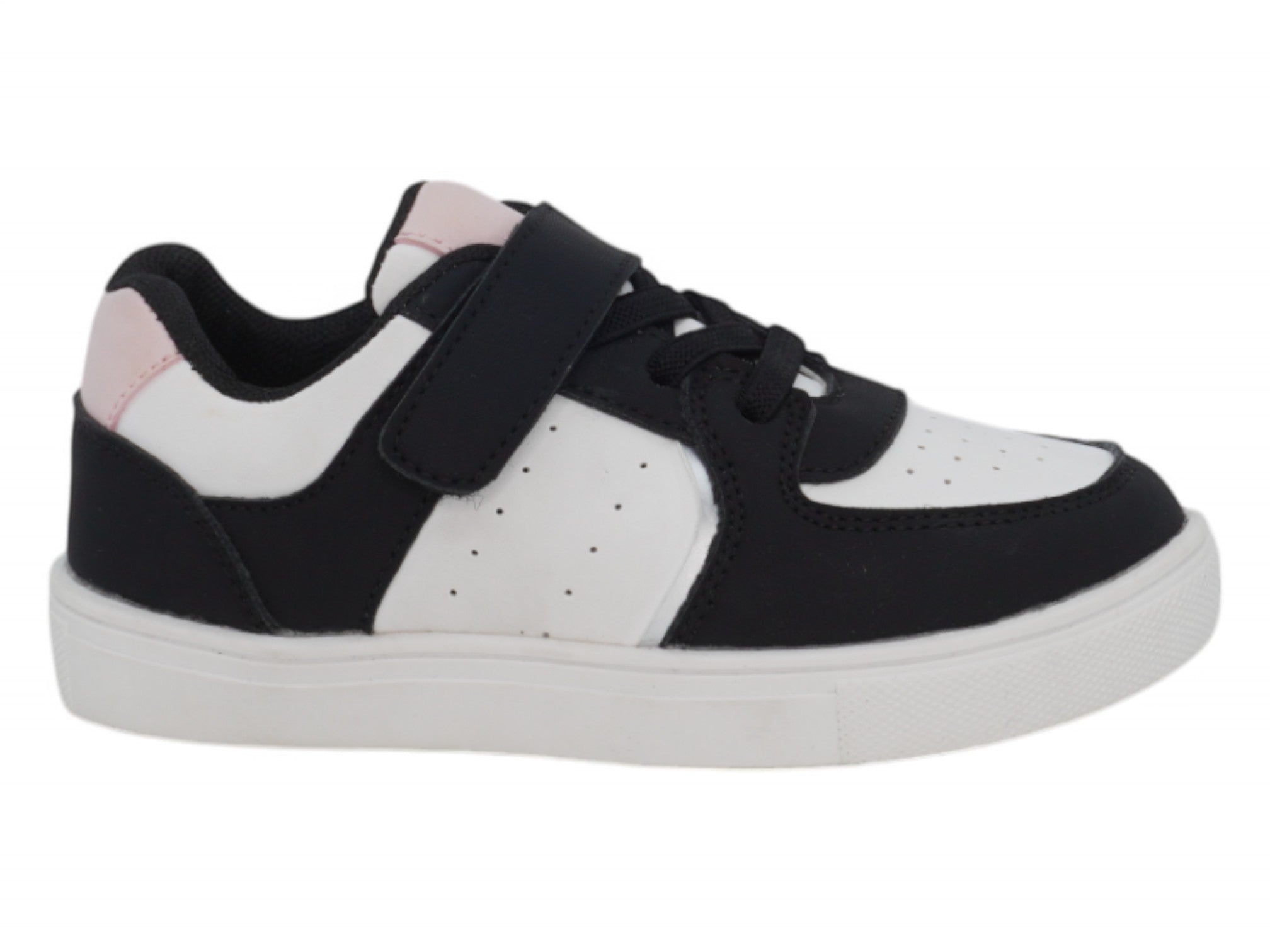 Toddler Black & Pink Laceup Sneaker
