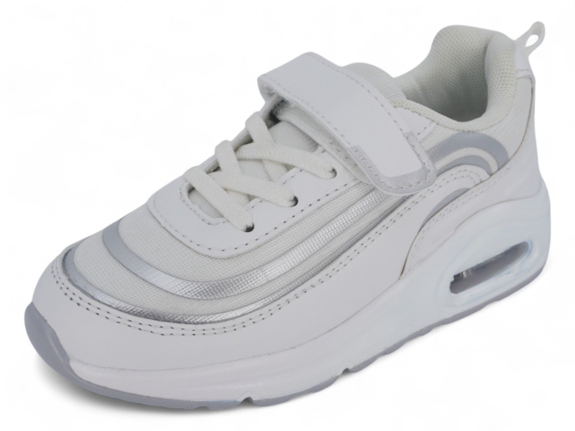 Toddler White & Gray Bubble Athletic Sneaker
