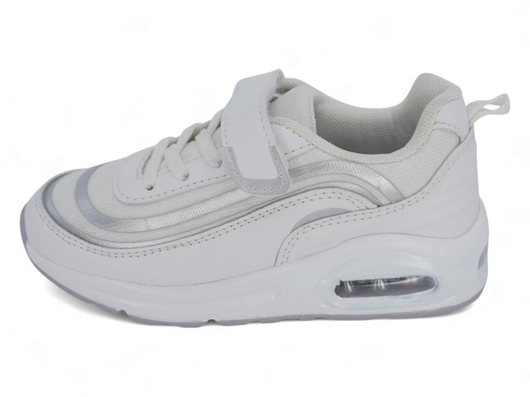 Toddler White & Gray Bubble Athletic Sneaker