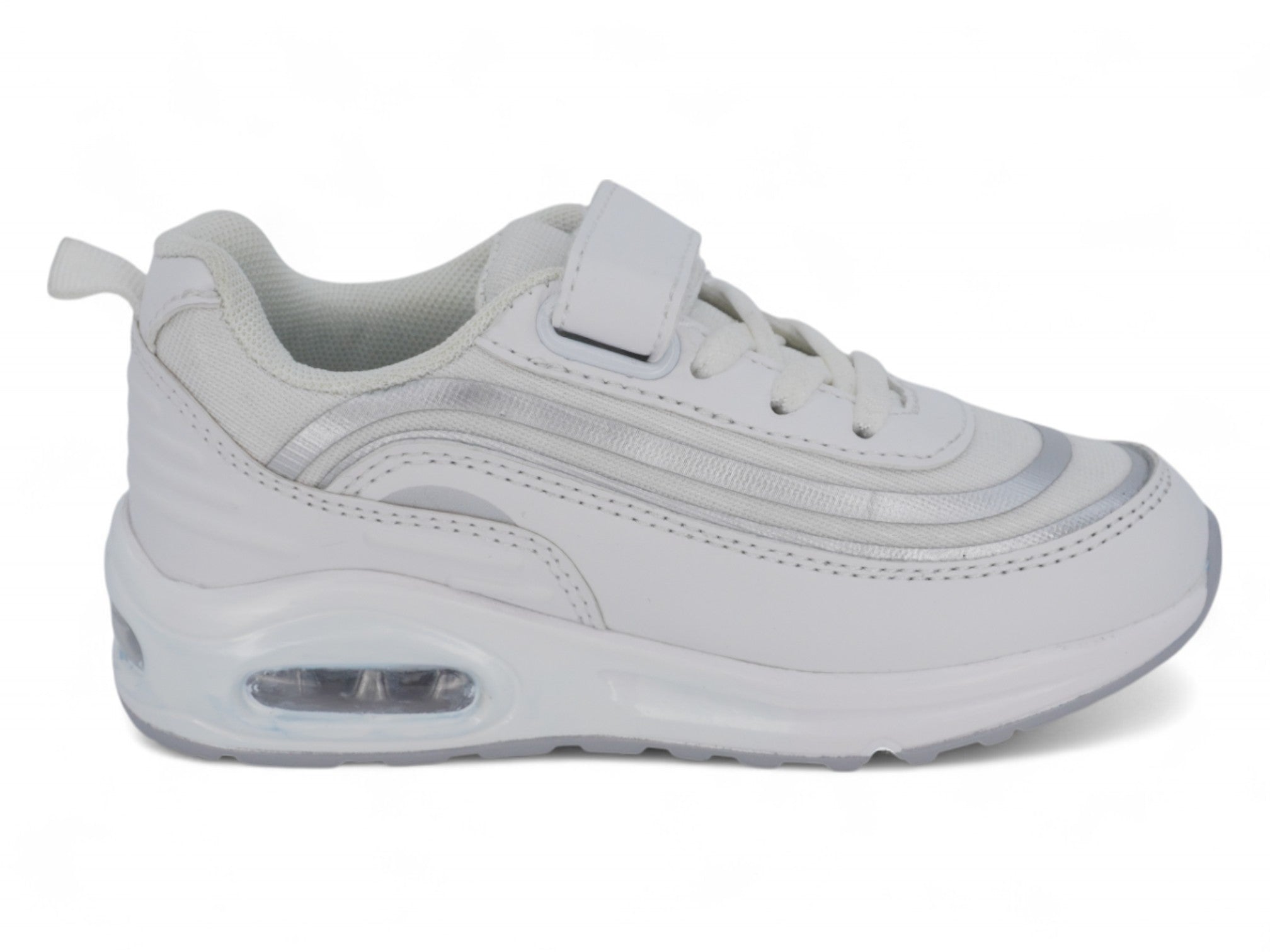 Toddler White & Gray Bubble Athletic Sneaker