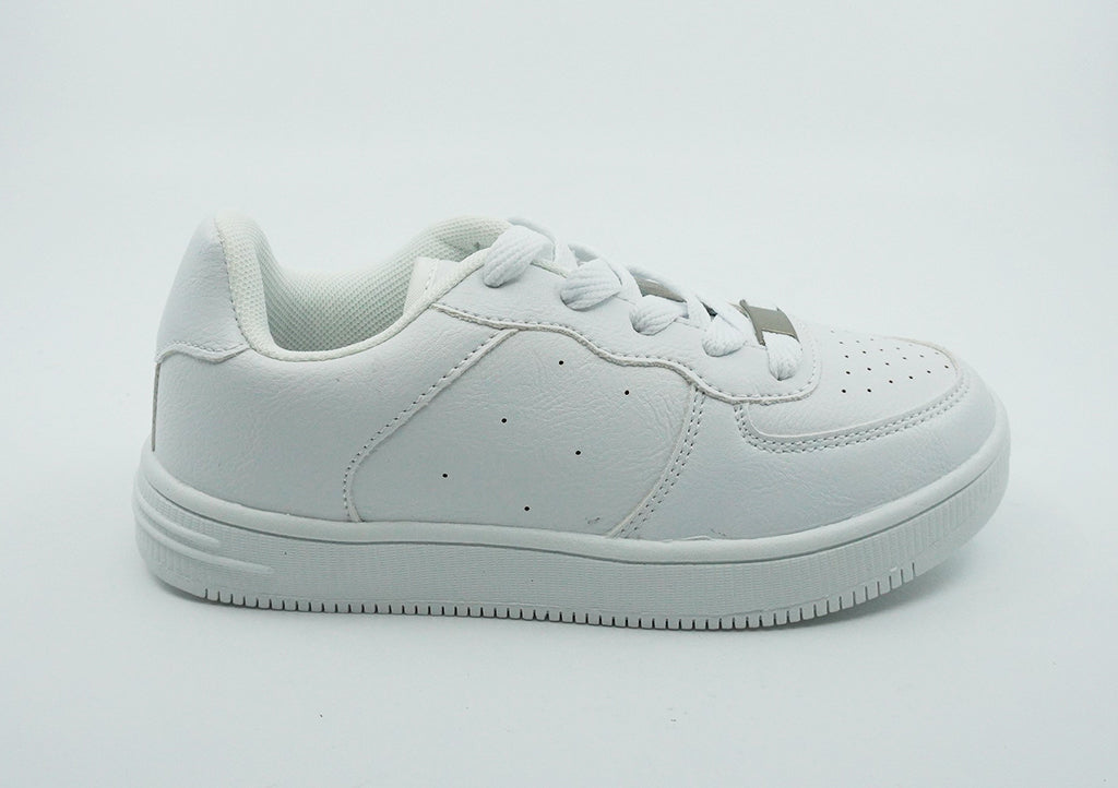 Girls White Courtside Athletic Sneaker