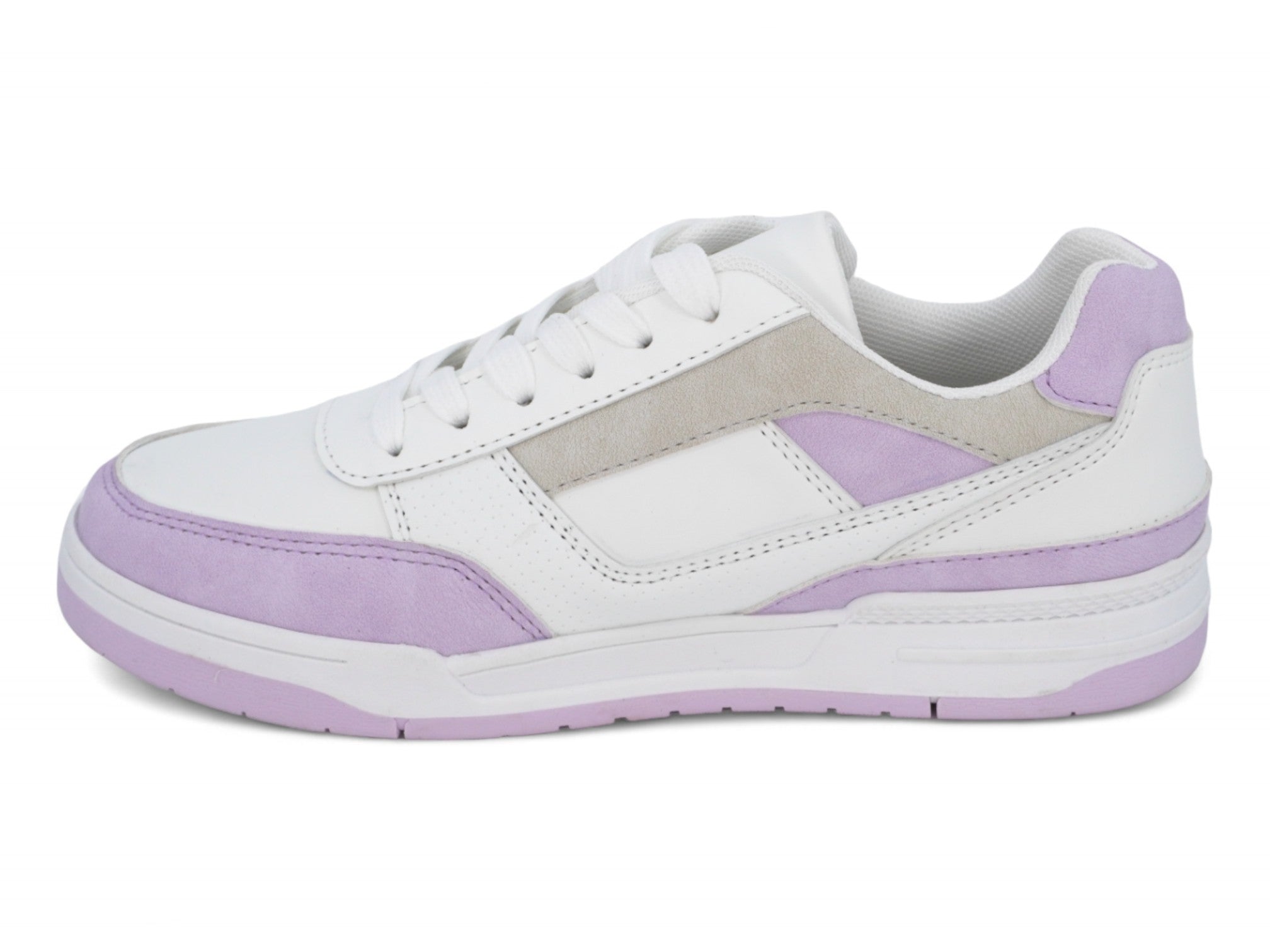 Girls Gray & Purple Low Top Sneaker