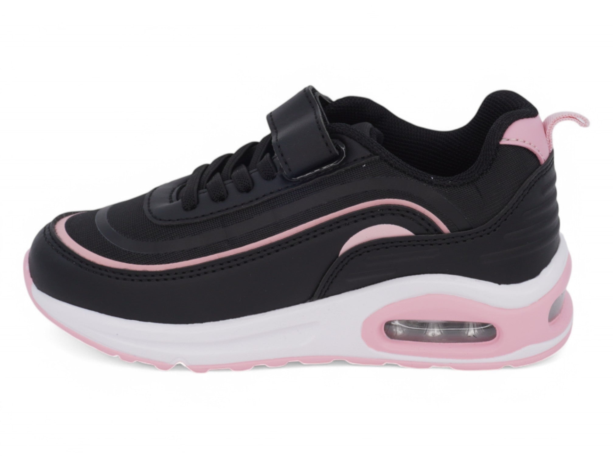 Girls Black & Pink Bubble Sneaker