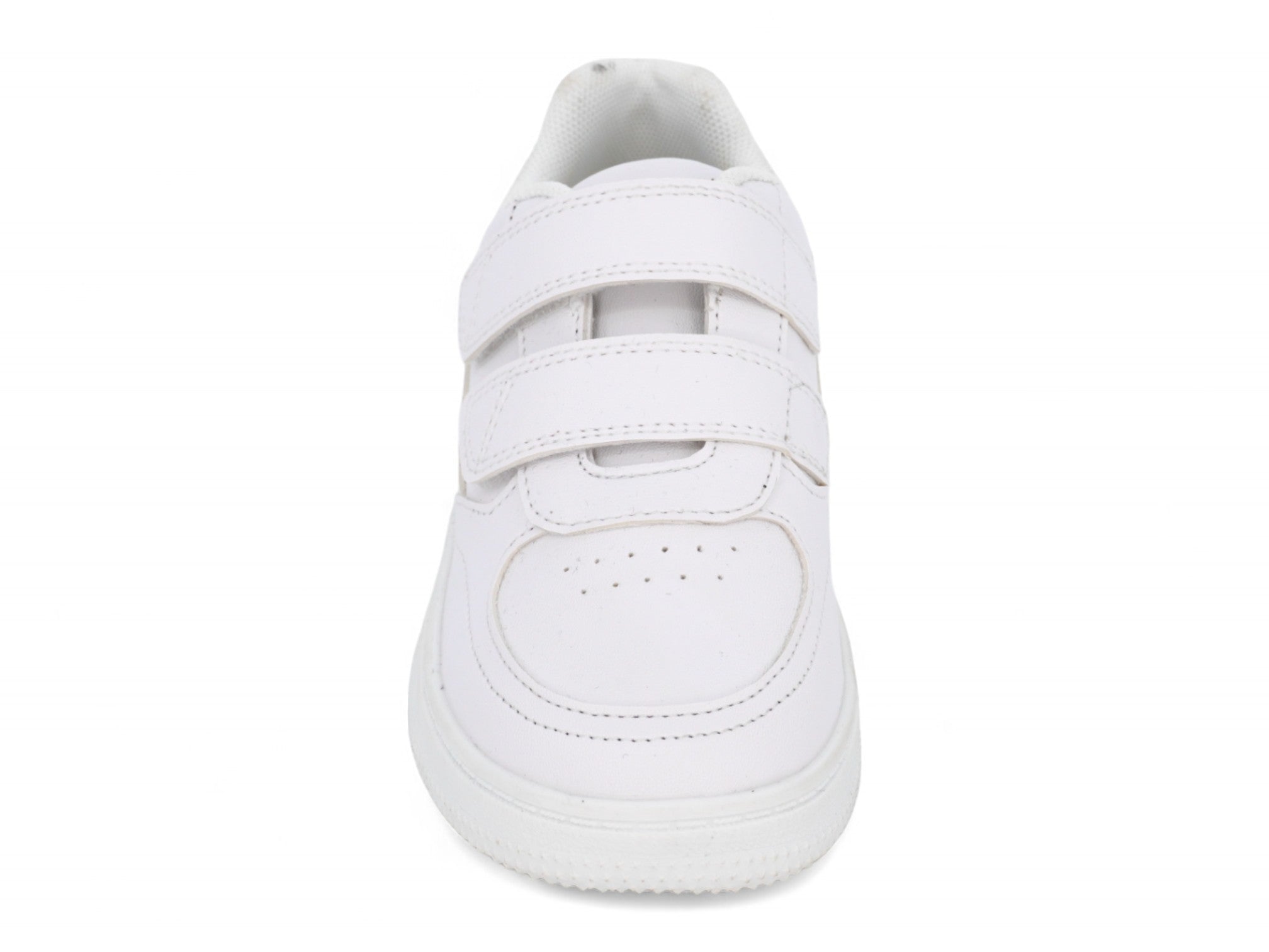 Girls White Double Velcro Sneaker