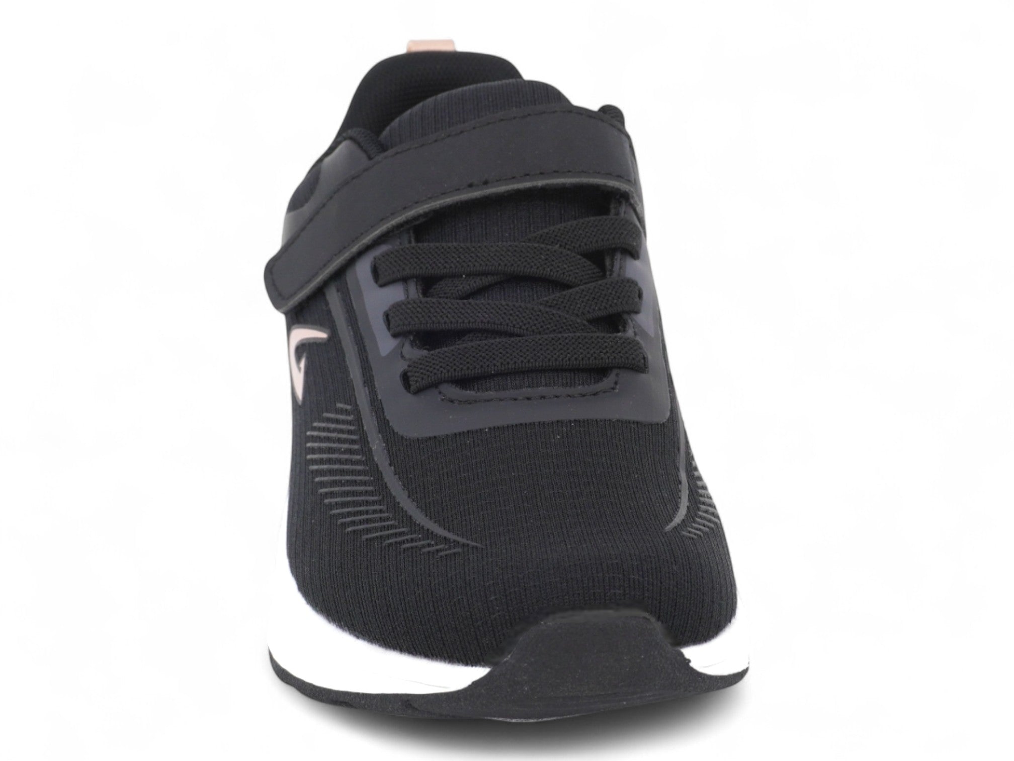 Girls' Black & Rose Gold Mesh Sneaker