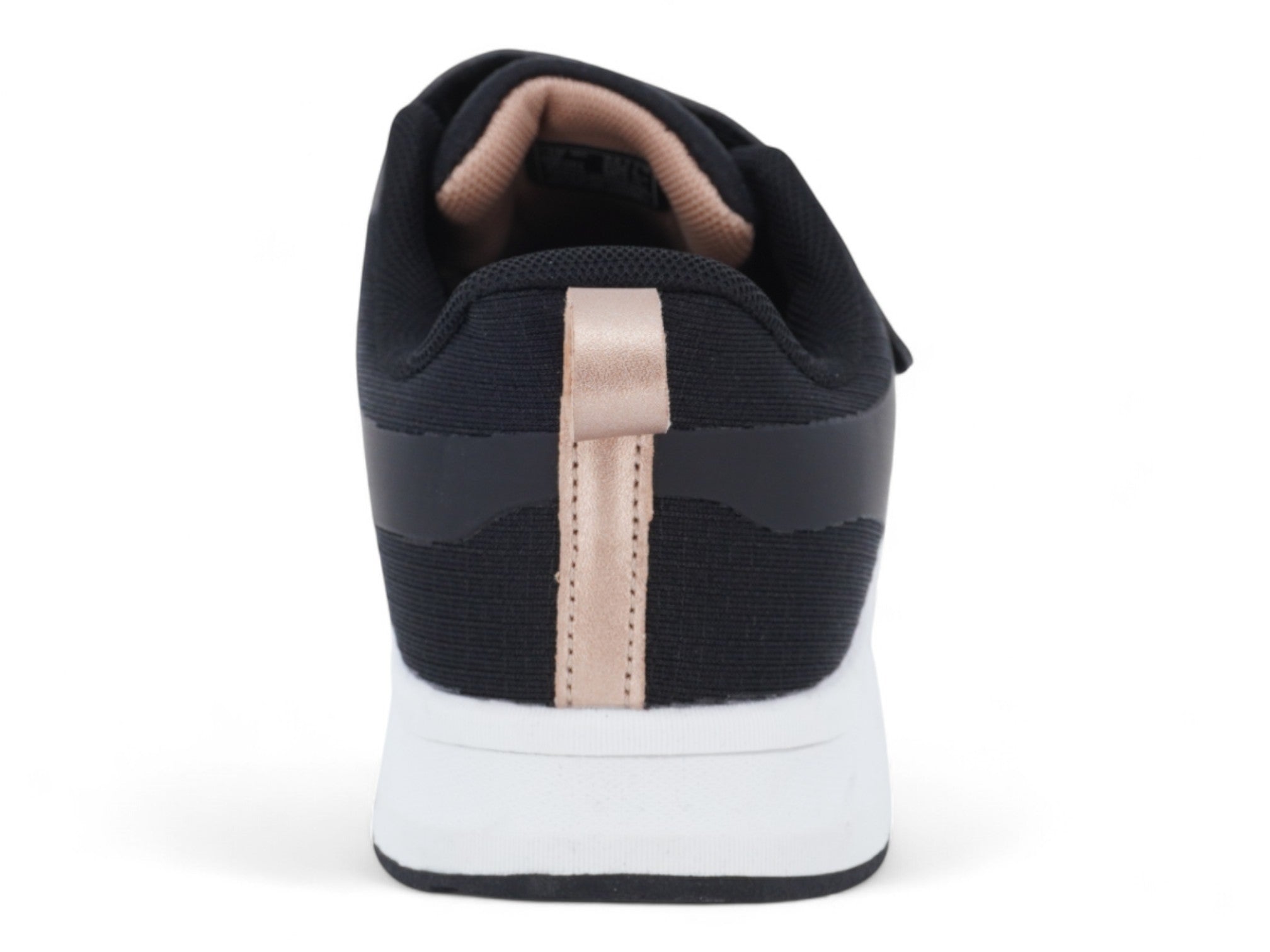 Girls' Black & Rose Gold Mesh Sneaker
