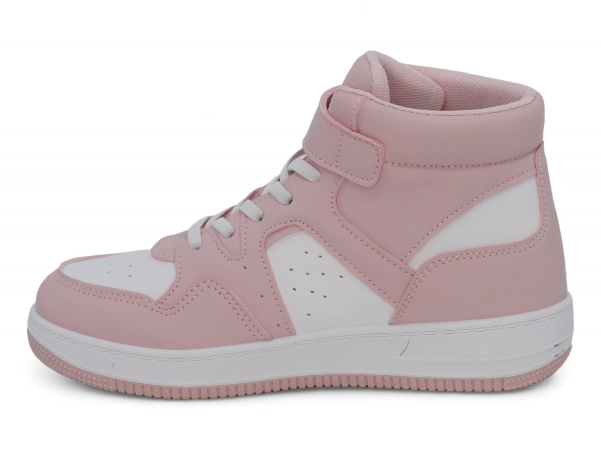 Girls Blush Pink & White High Top Sneaker