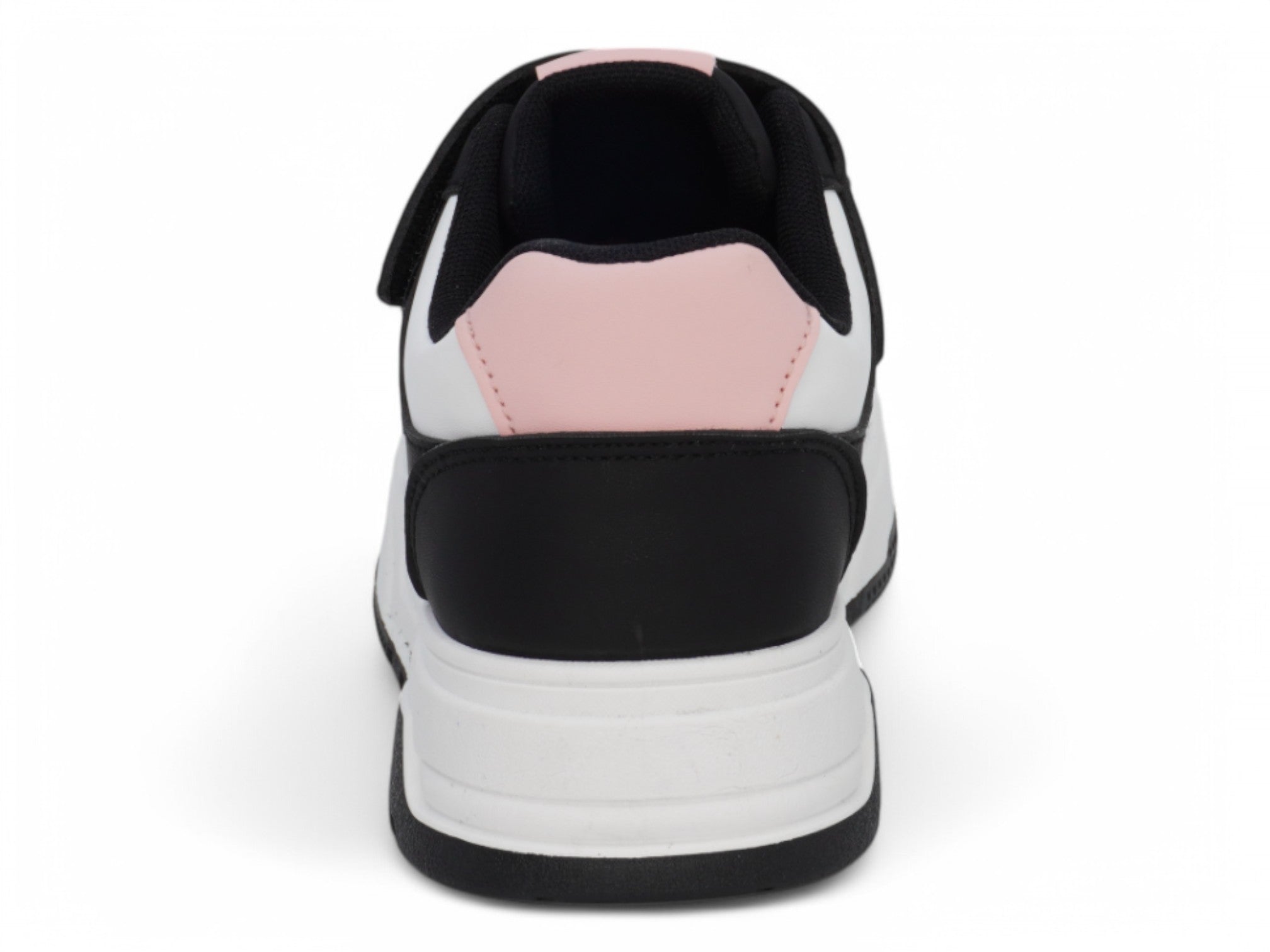 Girls Black & Pink Lace Up Sneaker