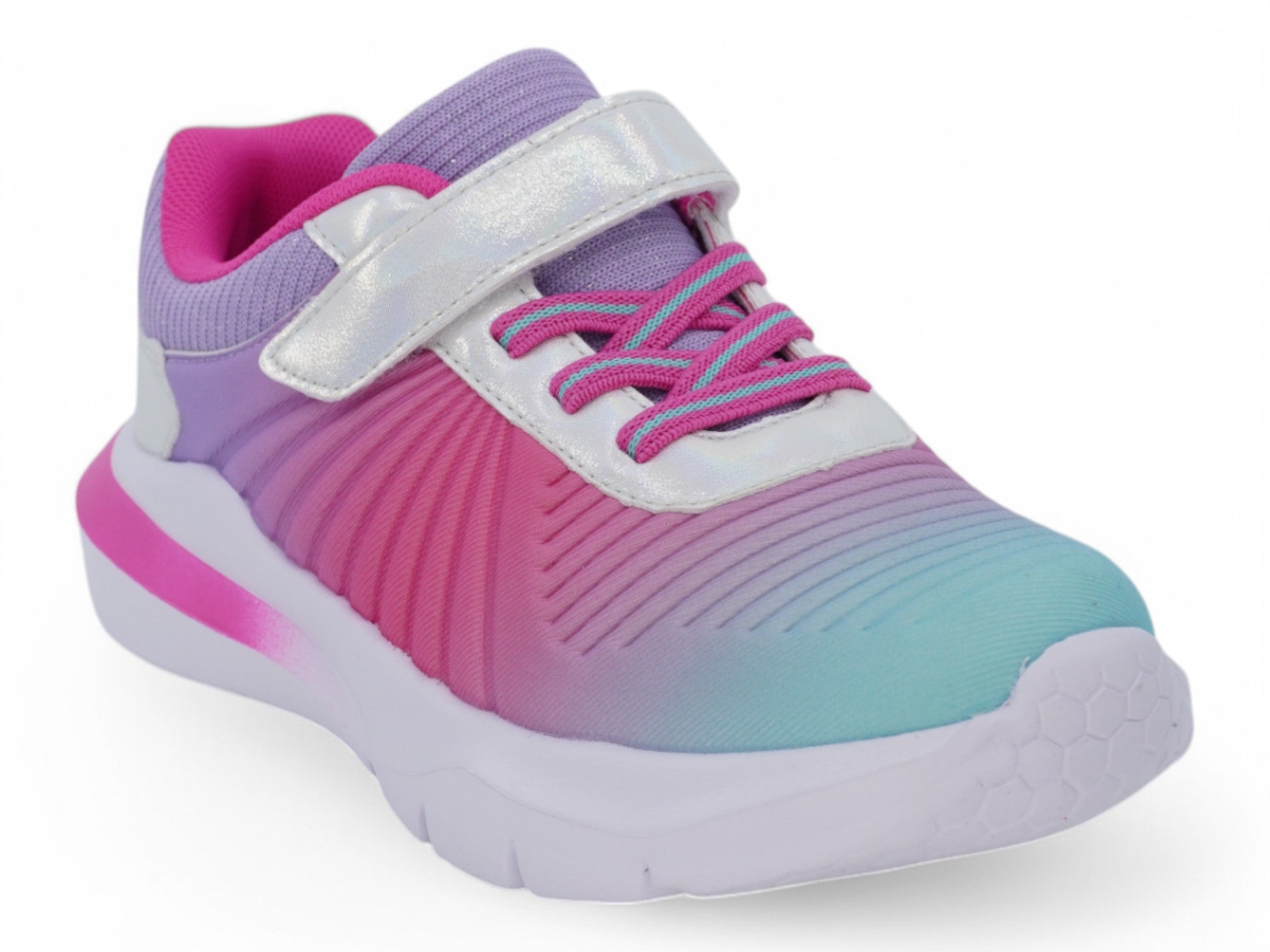 Girls Pink & Purple Ray Velcro Sneaker
