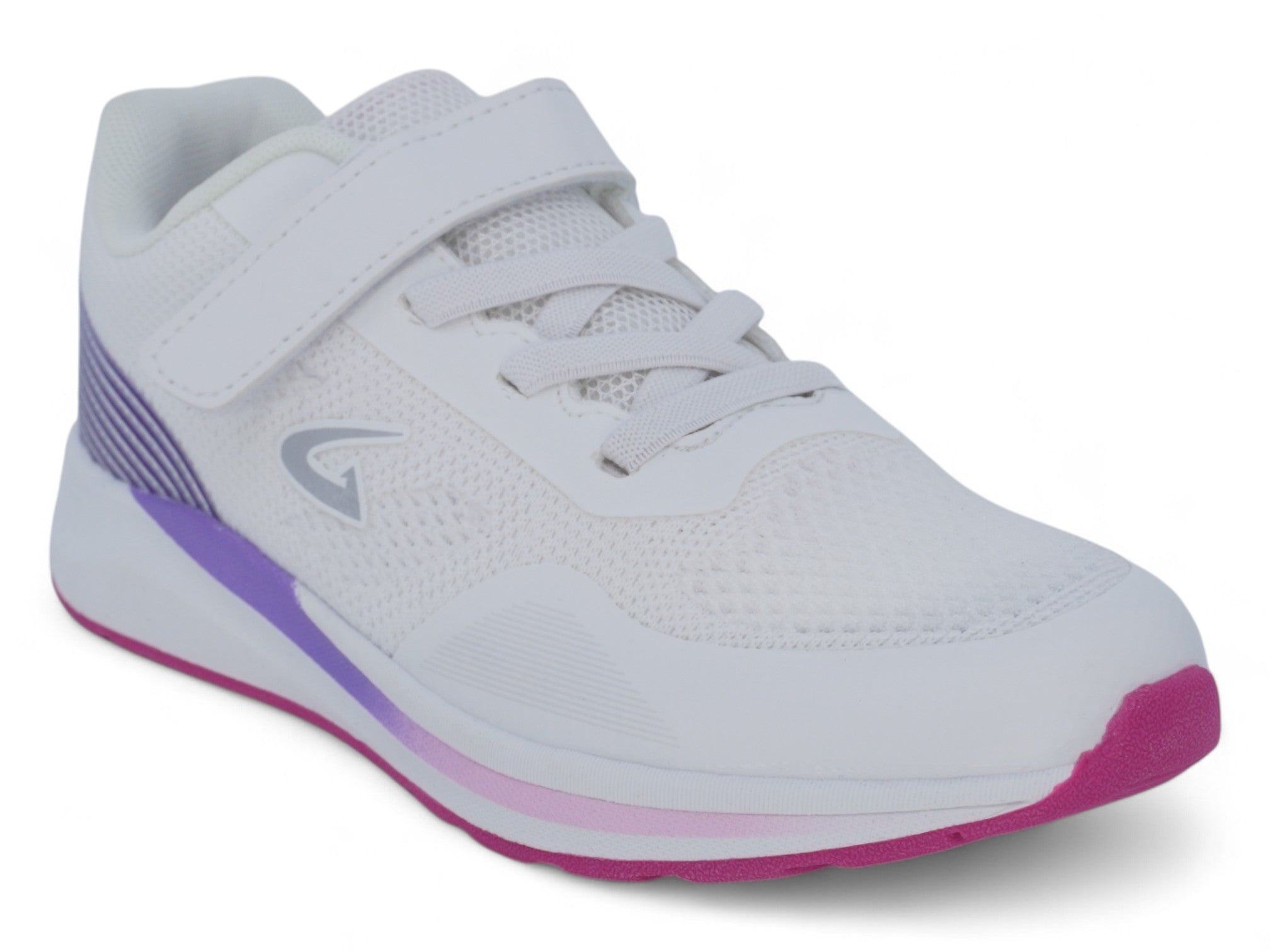 Girls' Pink & White Striped Sneaker