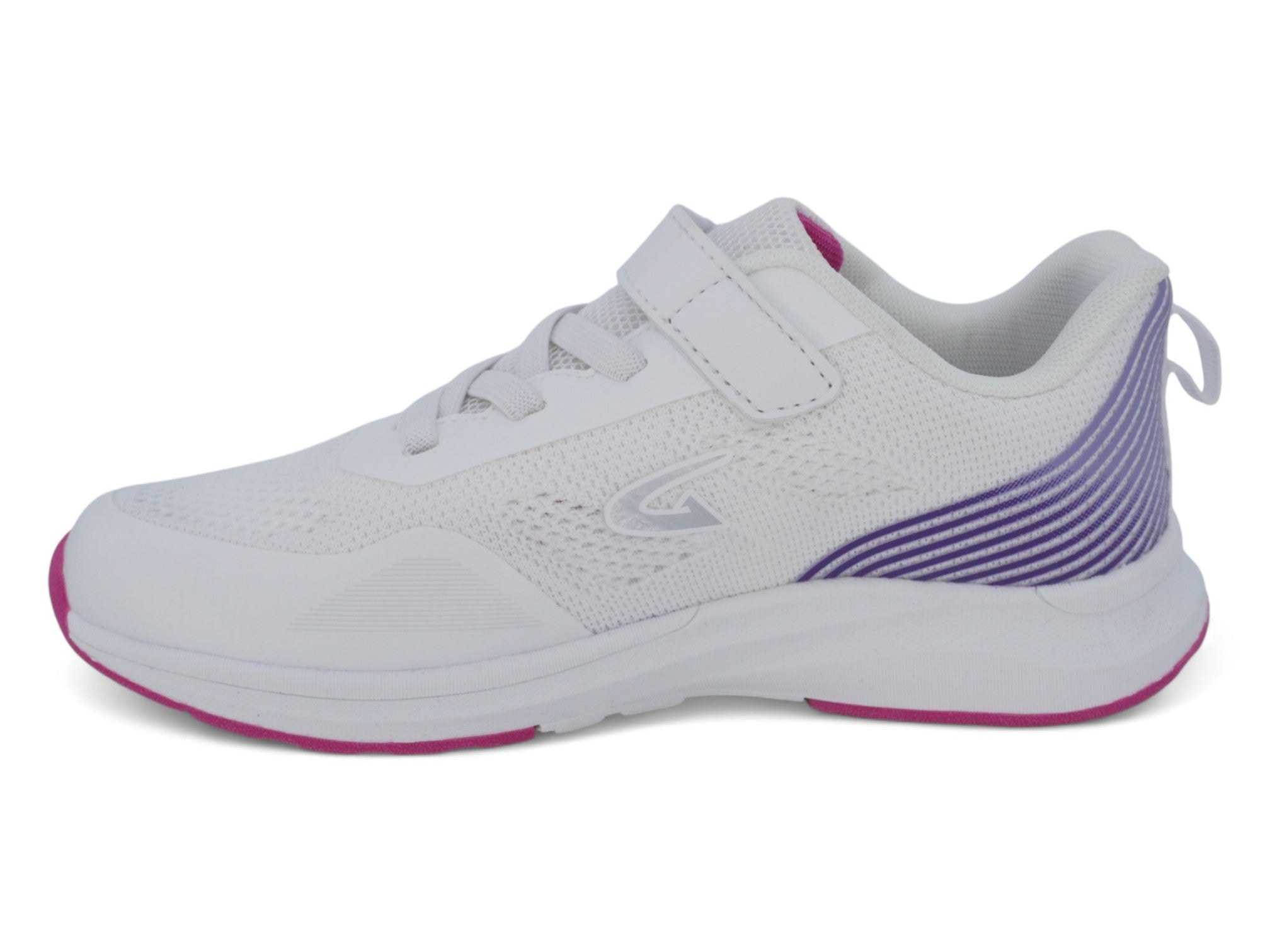 Girls' Pink & White Striped Sneaker