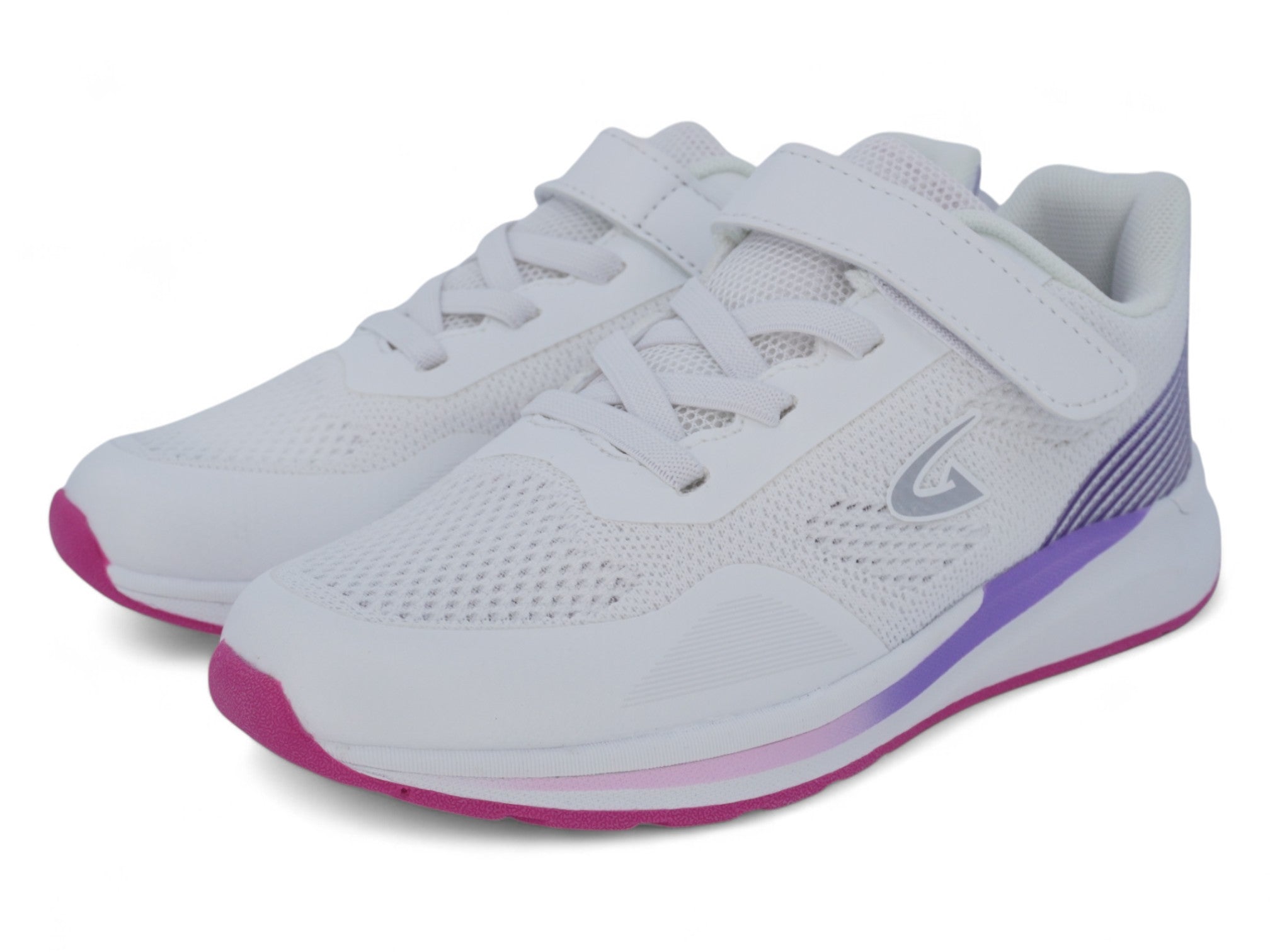 Girls' Pink & White Striped Sneaker