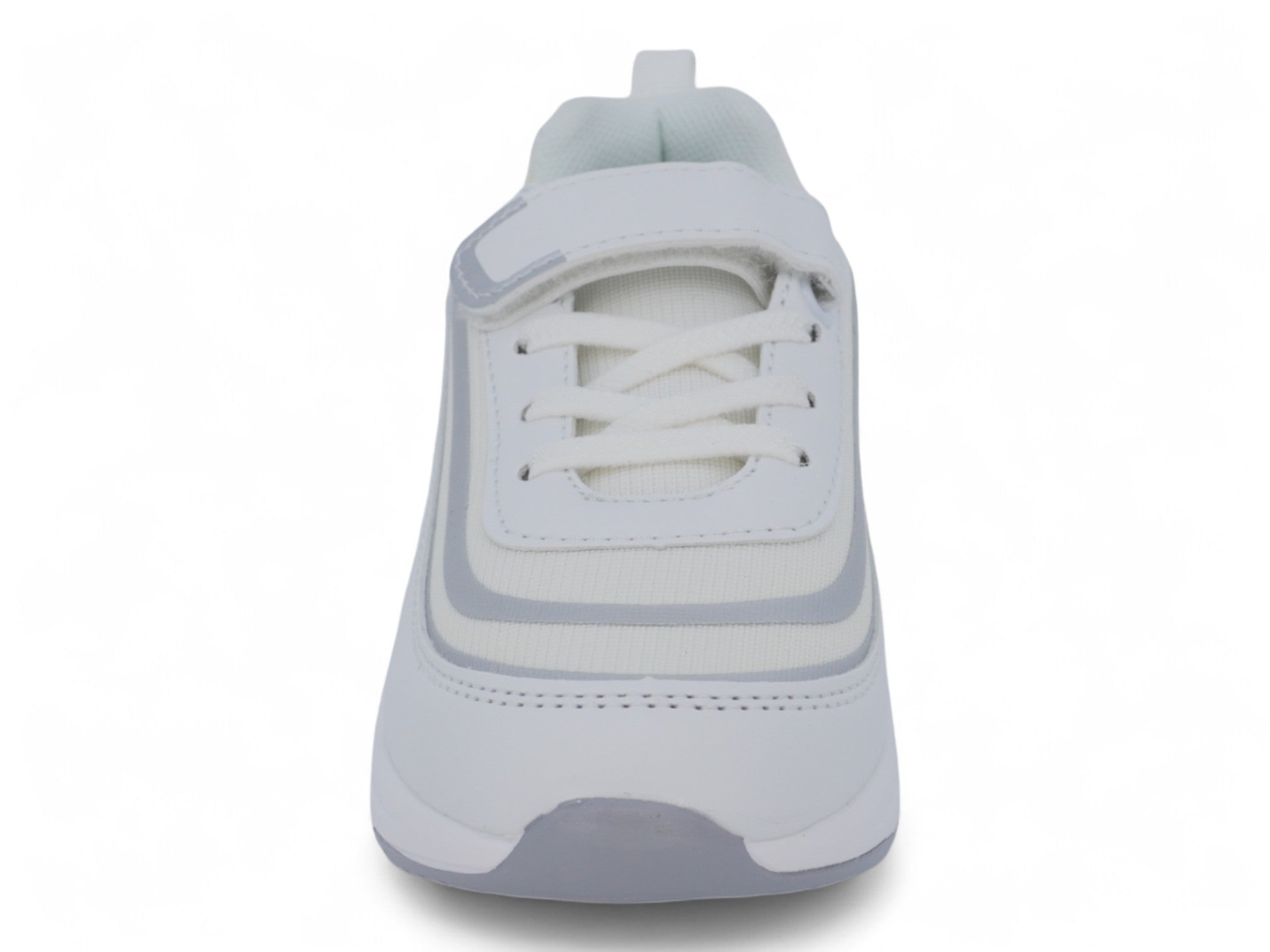 Girls' White & Gray Bubble Athletic Sneaker