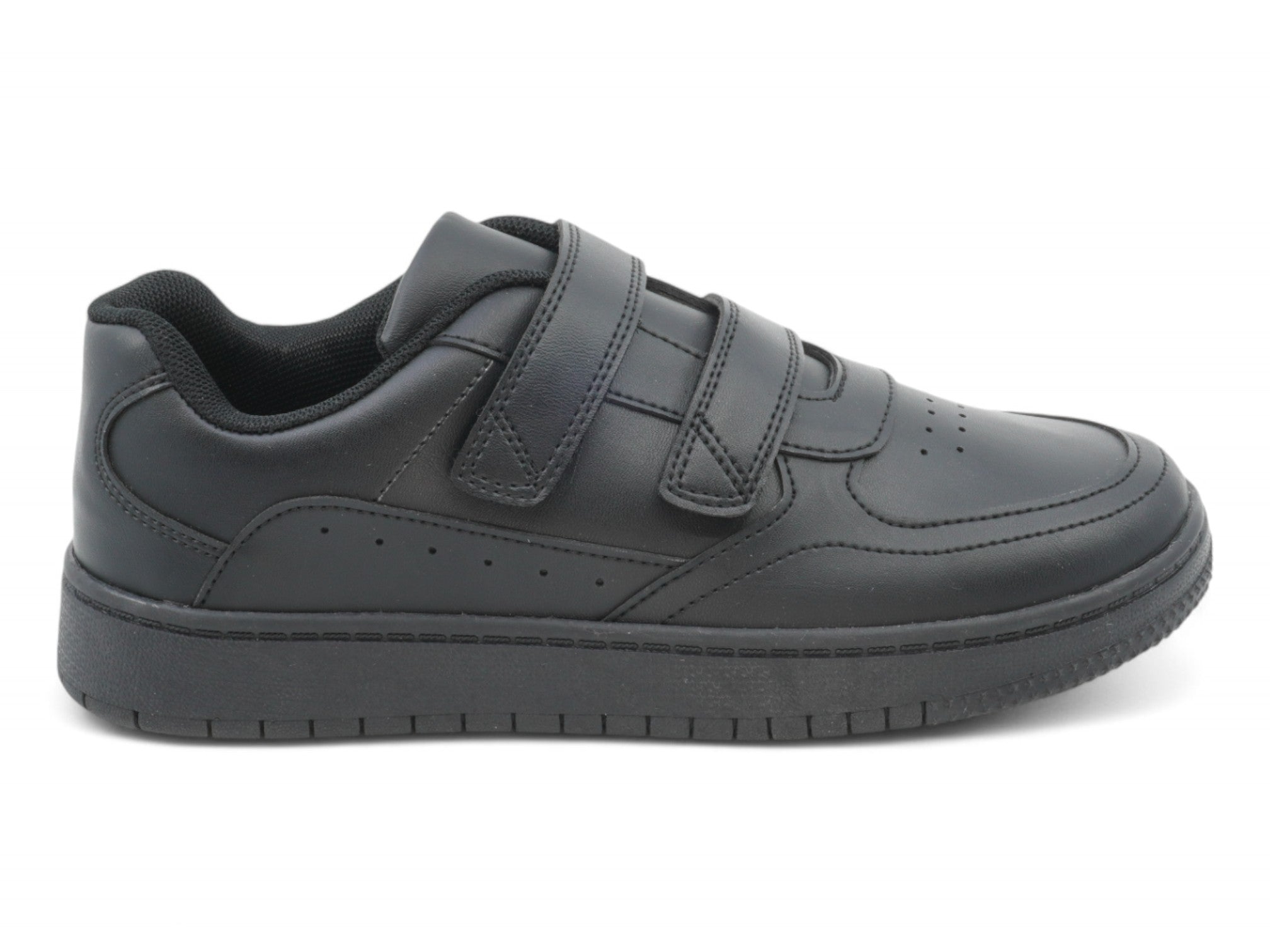 Kids' Black Double Velcro Sneaker