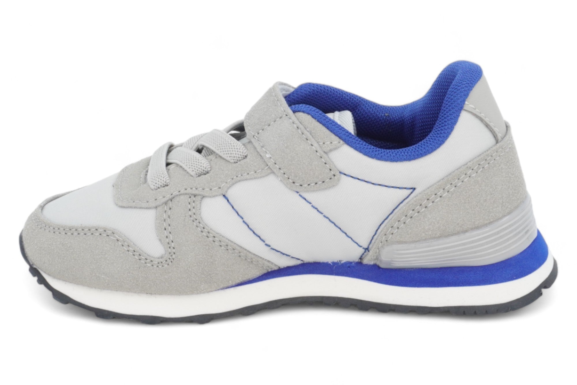 Boys' White & Blue Sneaker