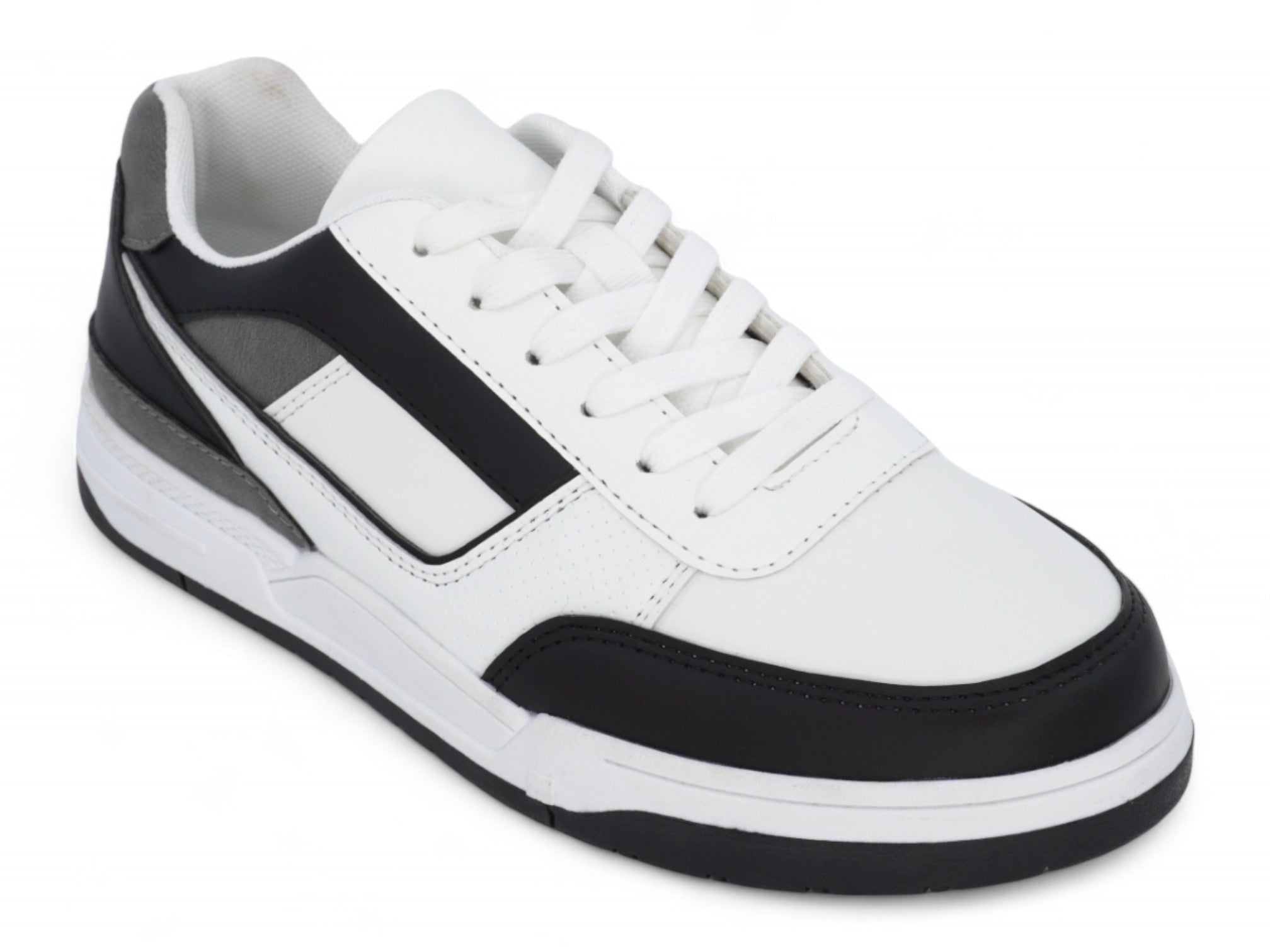 Boys' Black & Gray Low Top Court Sneaker