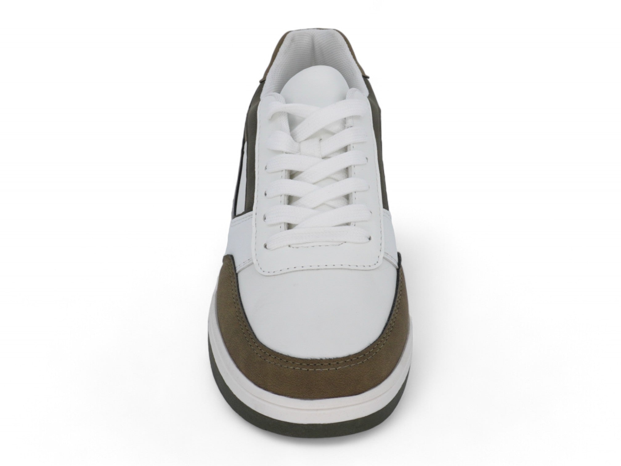Boys' White & Khaki Low Top Sneaker