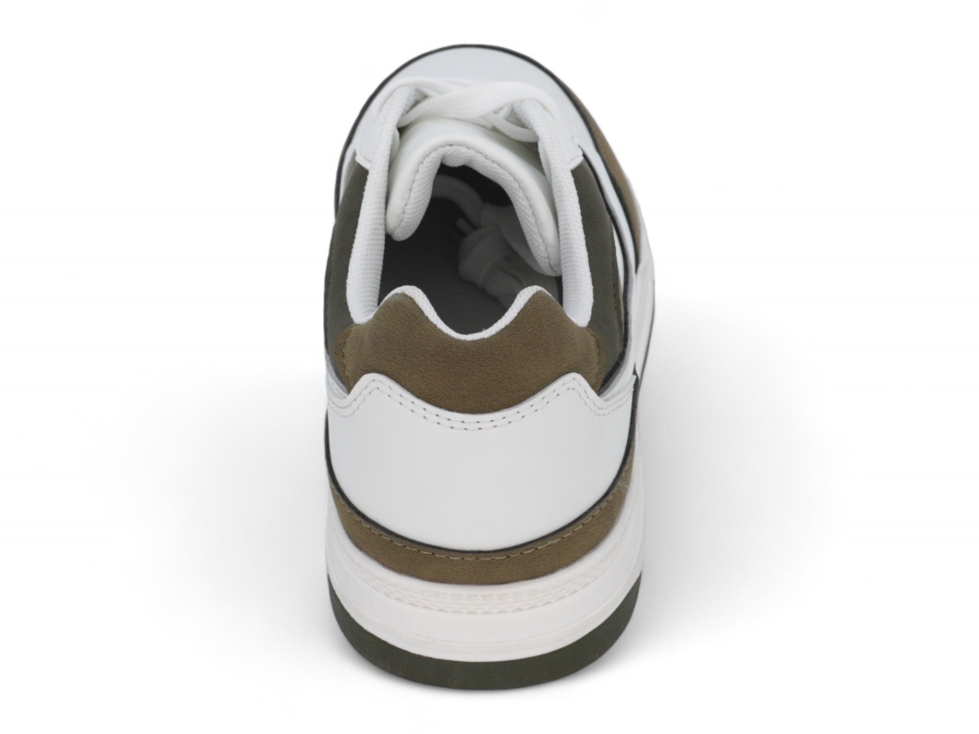 Boys' White & Khaki Low Top Sneaker