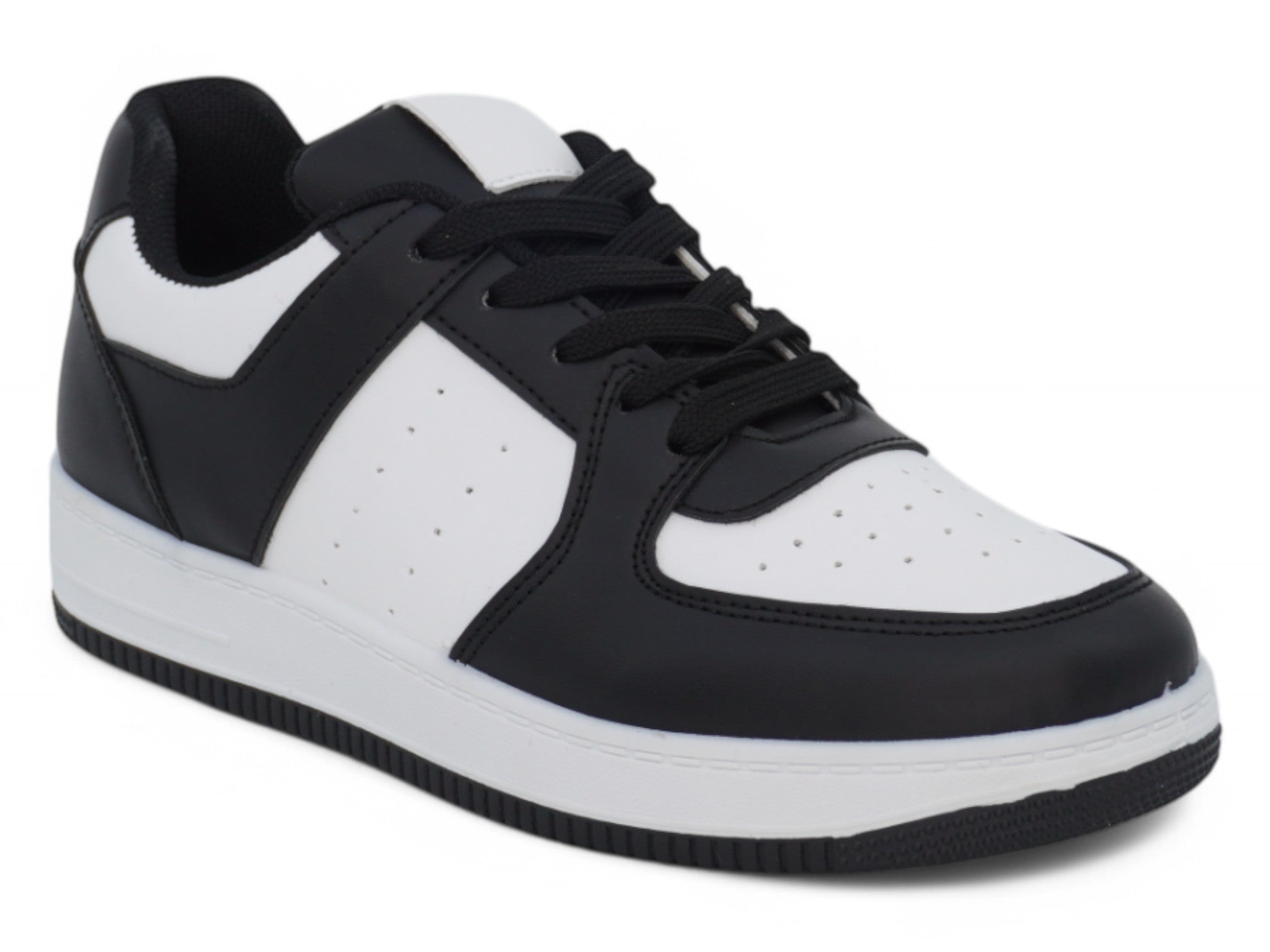 Boys' Black & White Low Top Court Sneaker