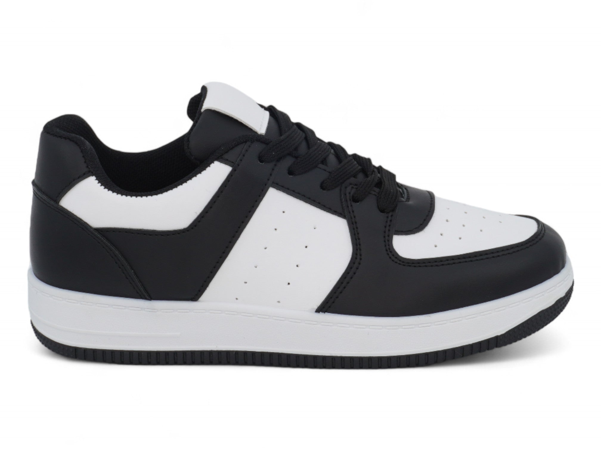 Boys' Black & White Low Top Court Sneaker
