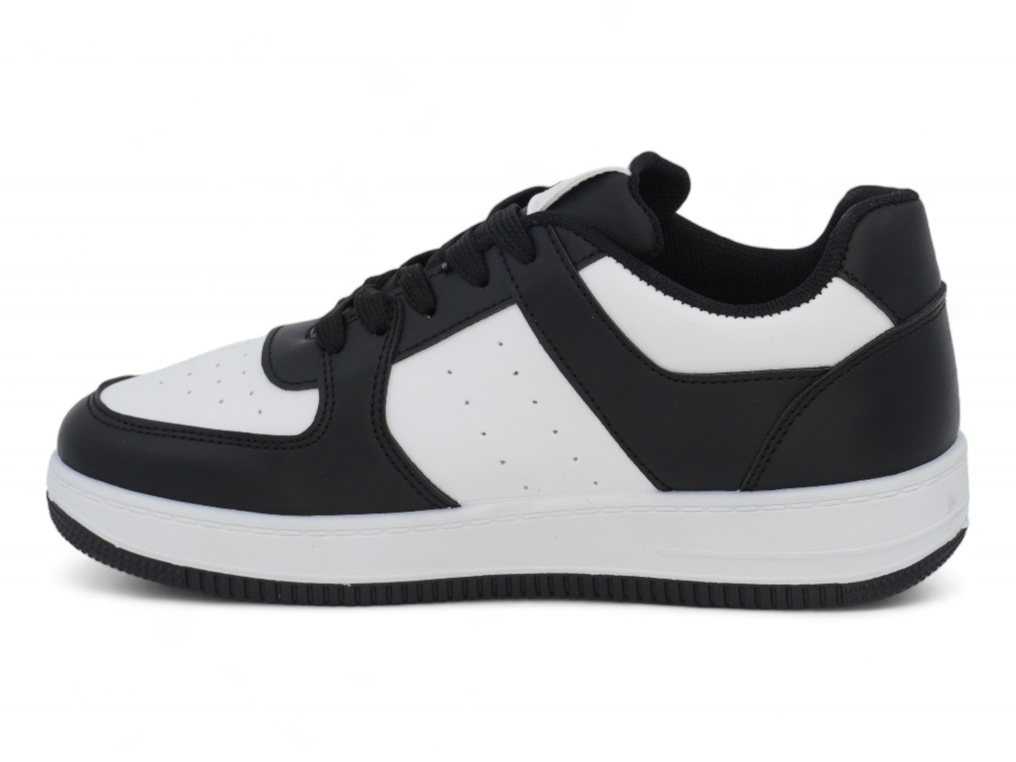 Boys' Black & White Low Top Court Sneaker