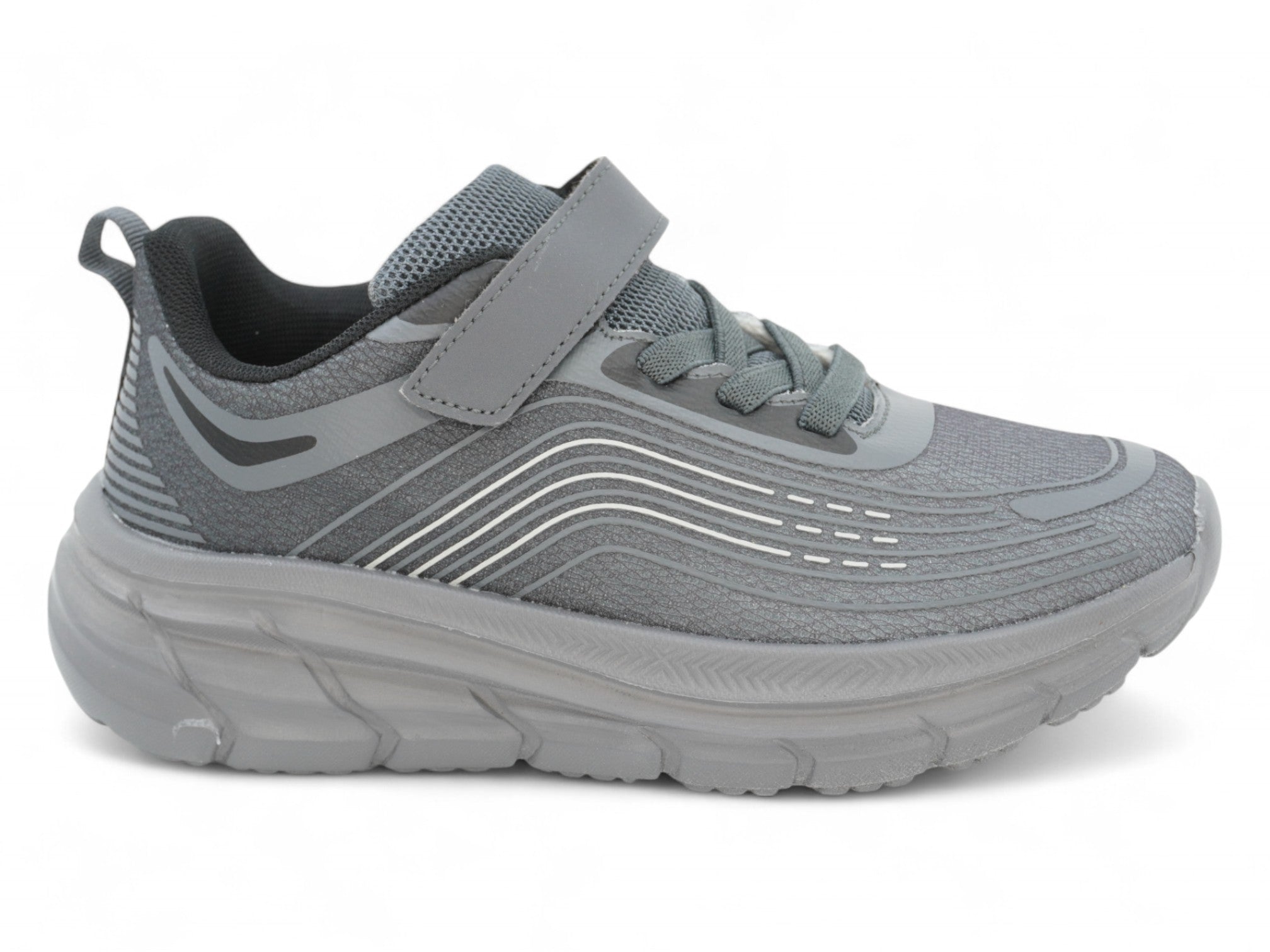 Boys' Tripple Gray Flyknit Jogger Sneaker