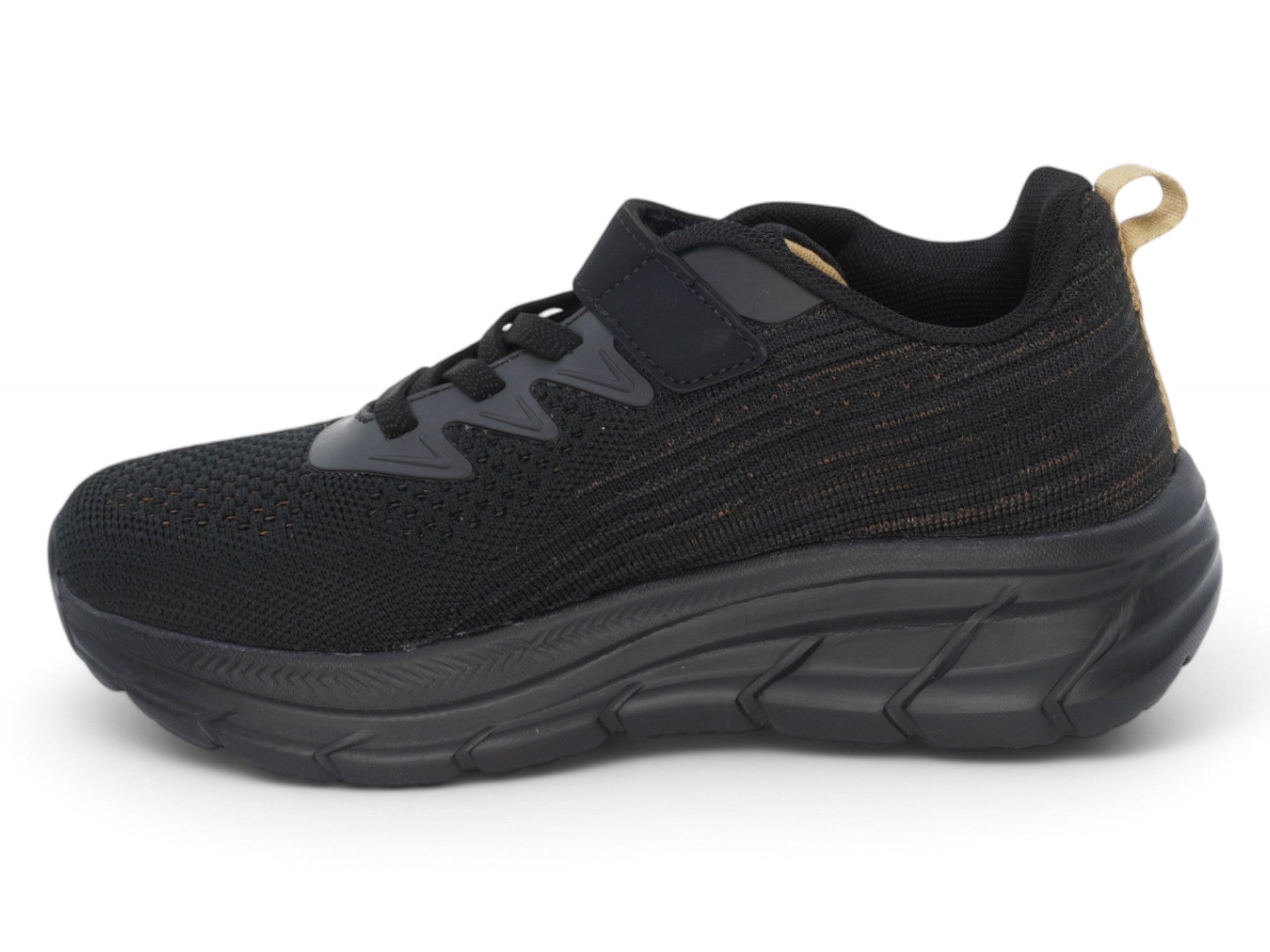 Boys' Black & Tan Flyknit Jogger Sneaker