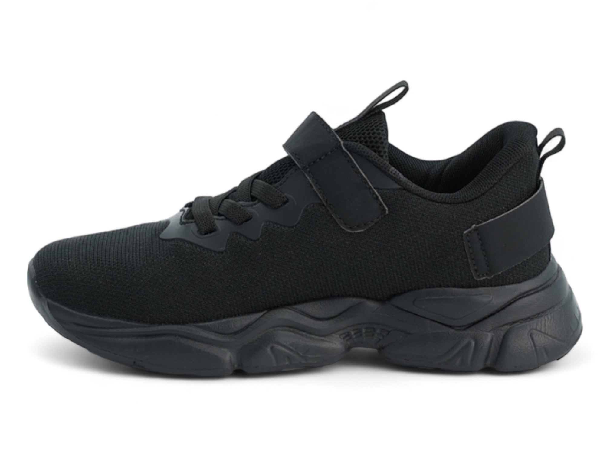 Boys' Black Mesh Athletic Sneaker