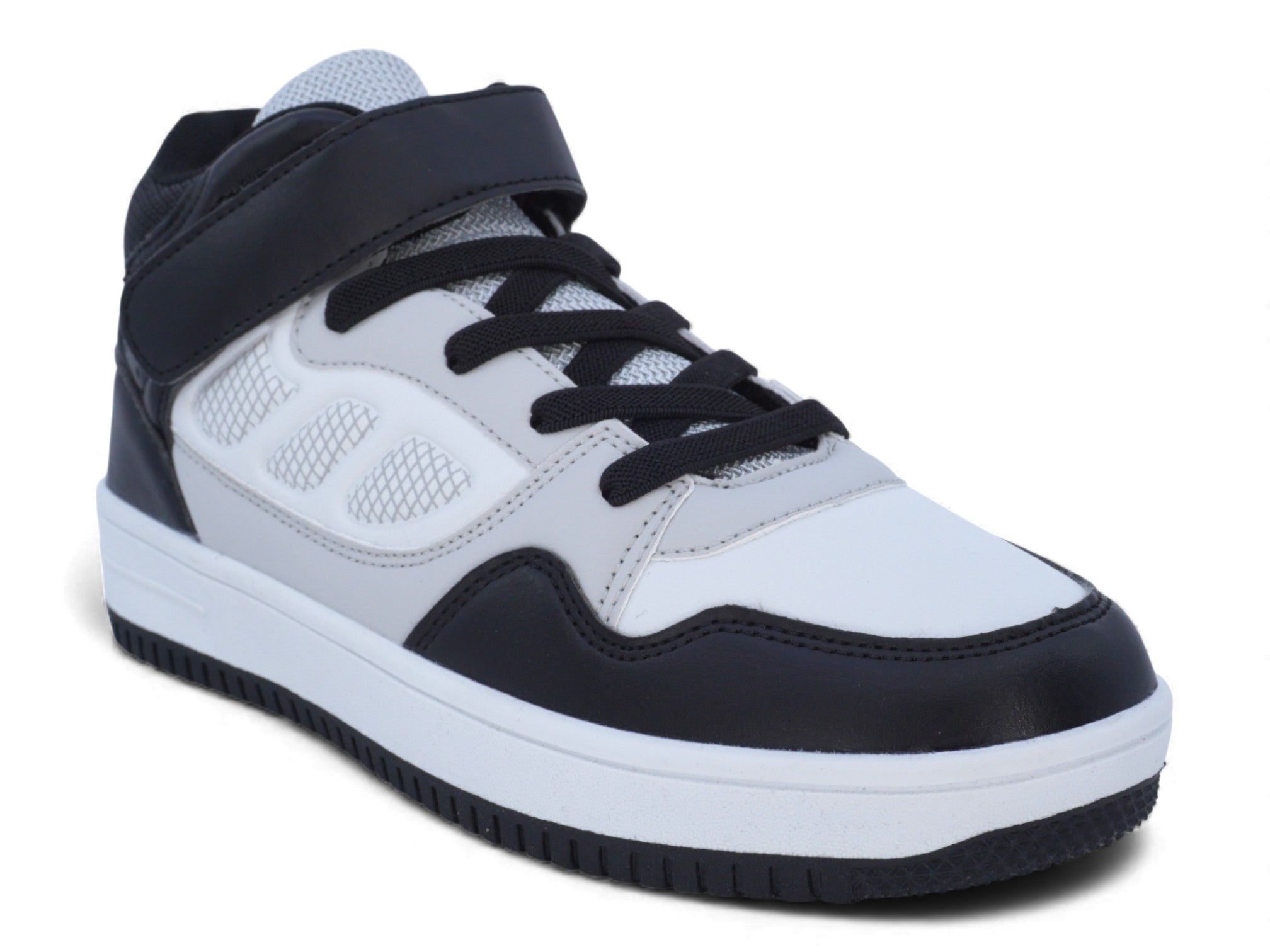 Boys' Black & White High Top Sports Sneaker