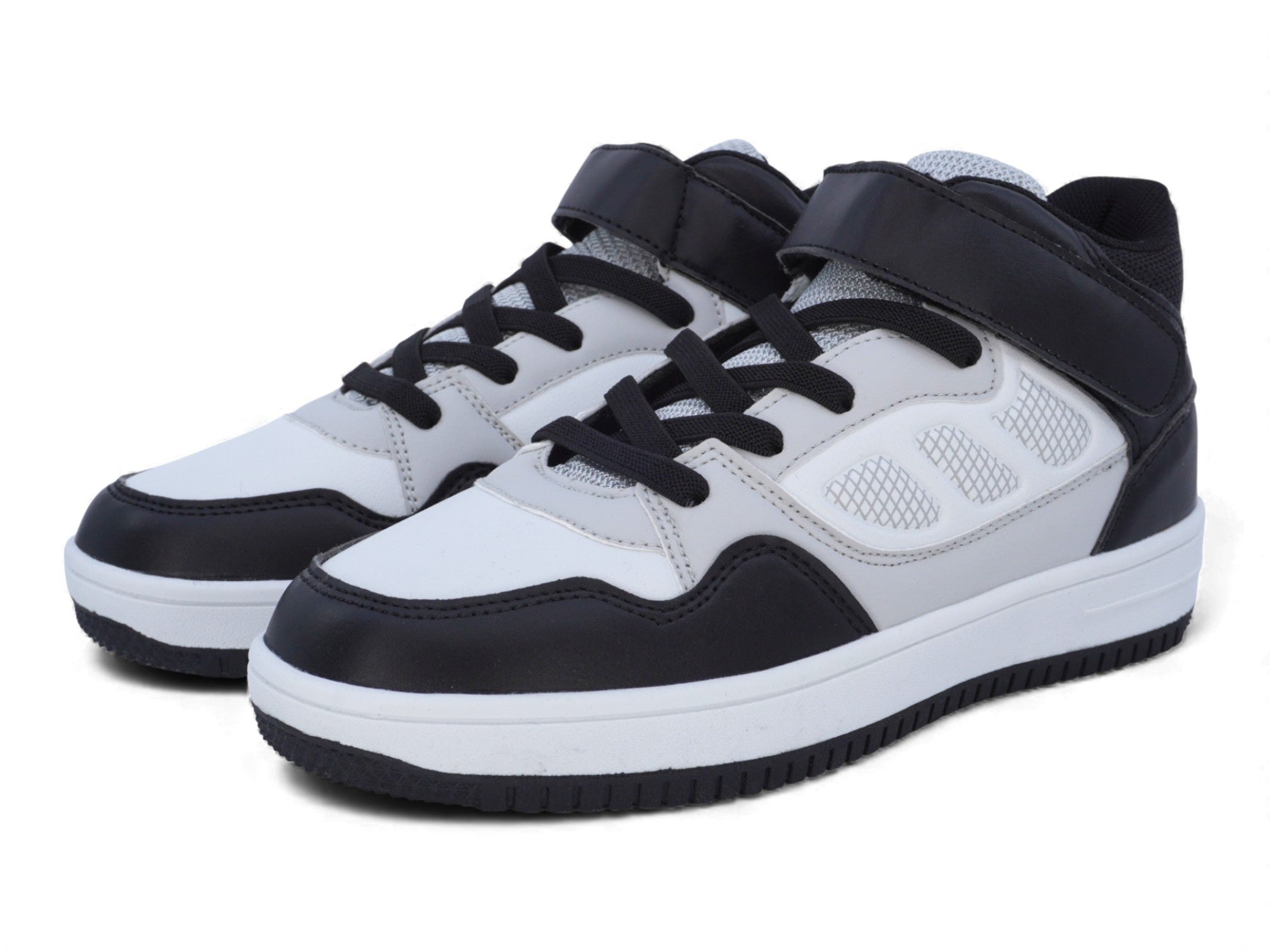 Boys' Black & White High Top Sports Sneaker
