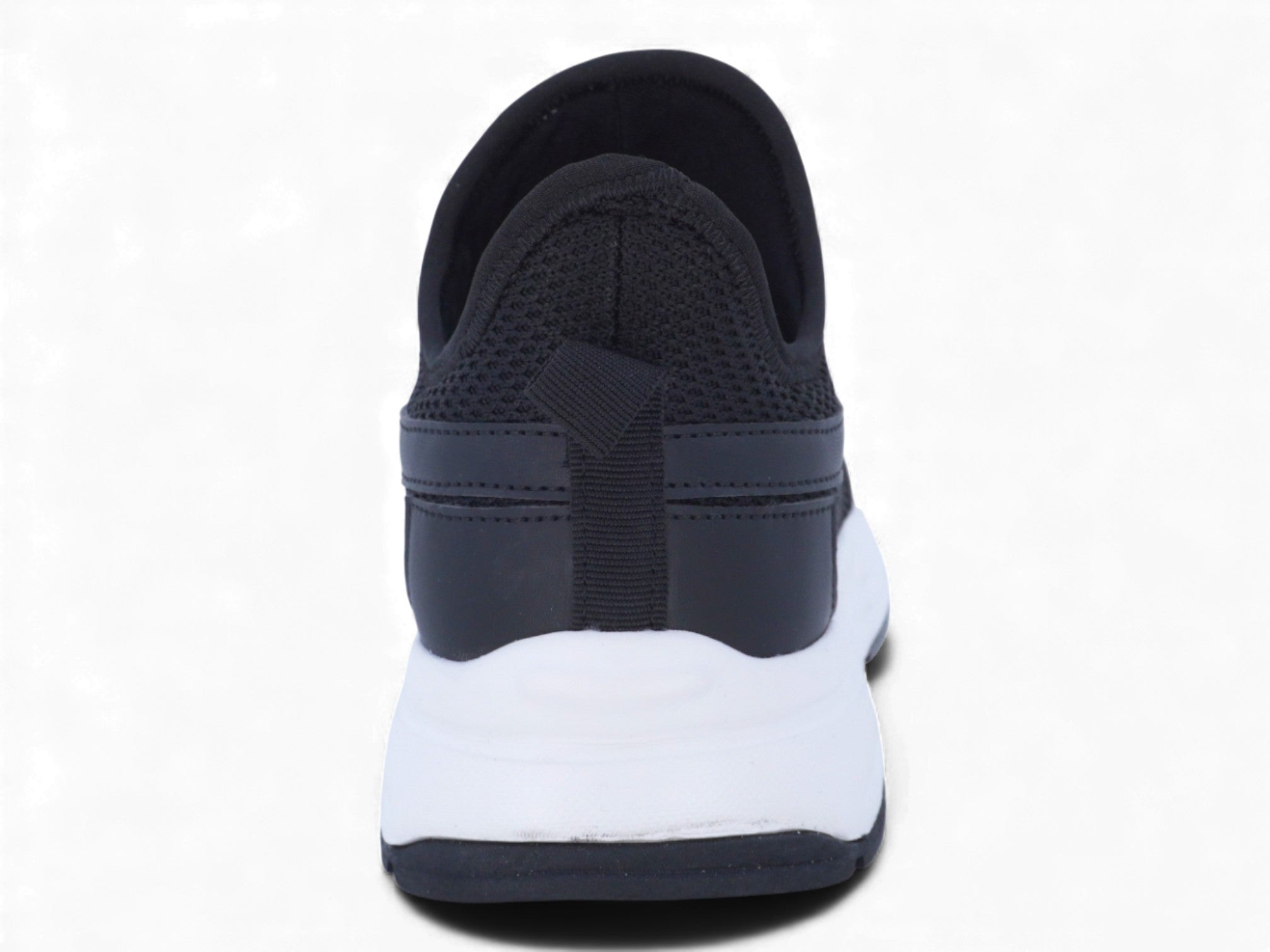 Boy's Black Lycra Slip-On Sneaker